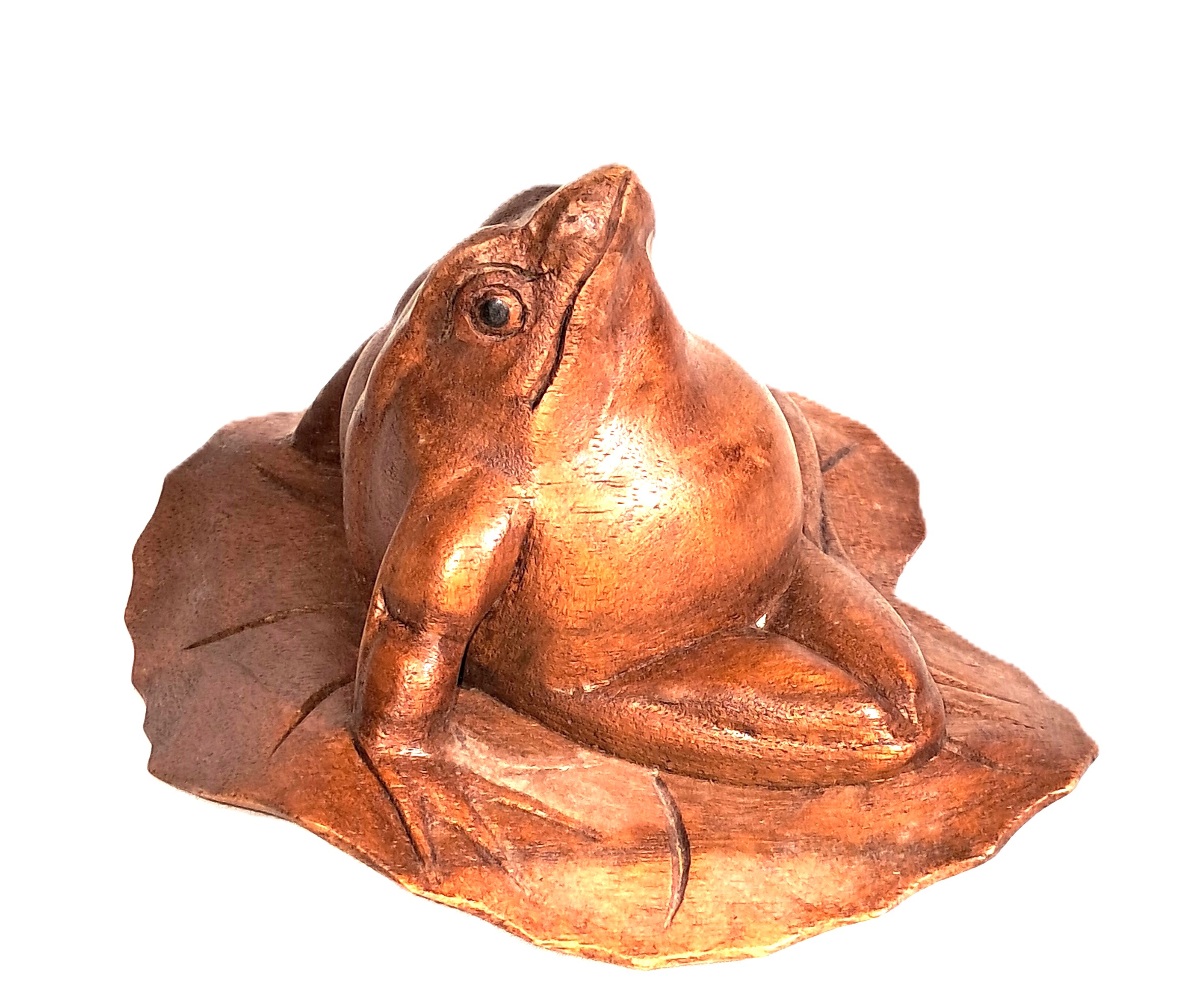 Frog wood carving (#frgBs6)