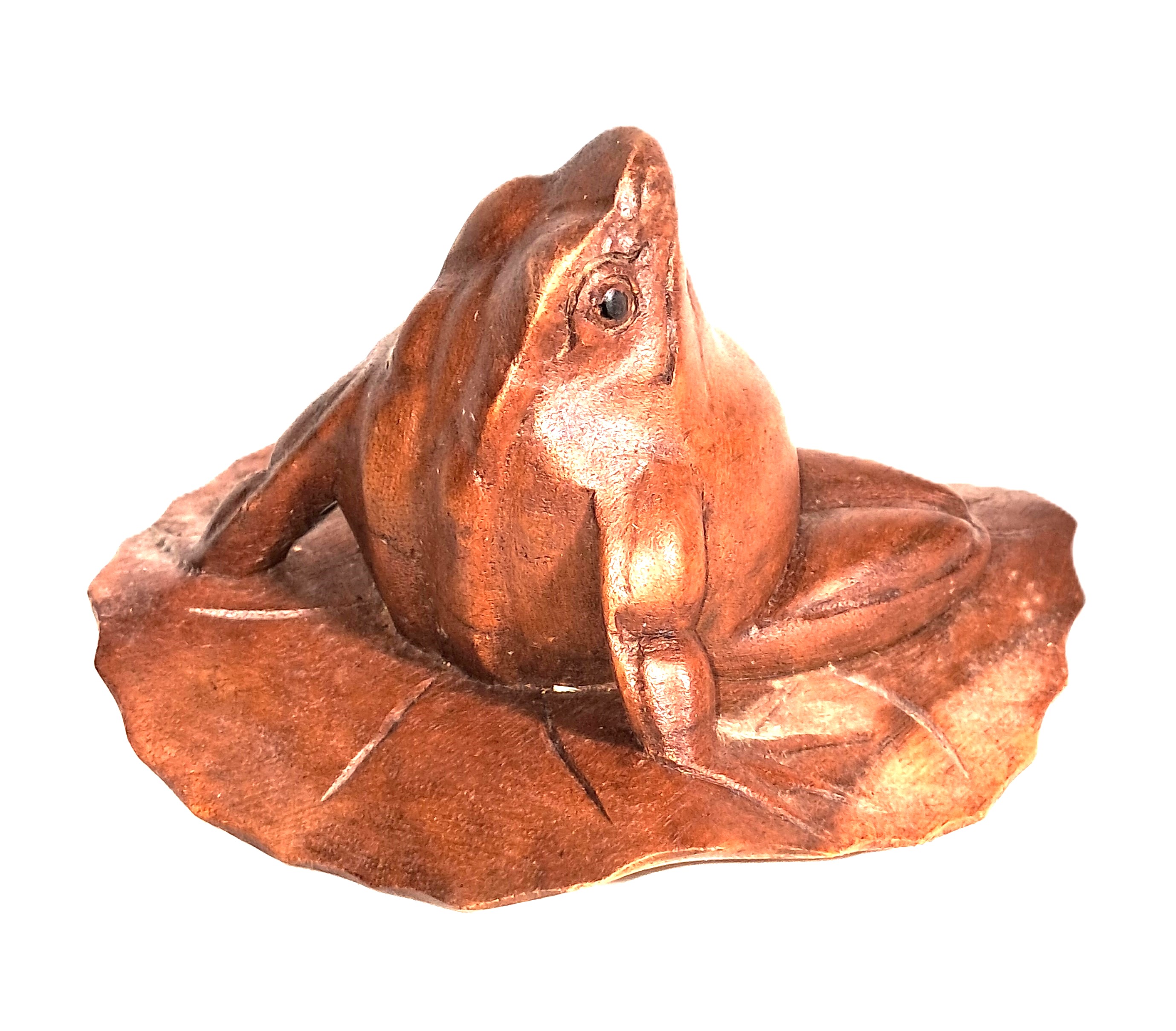 Frog wood carving (#frgBs6)