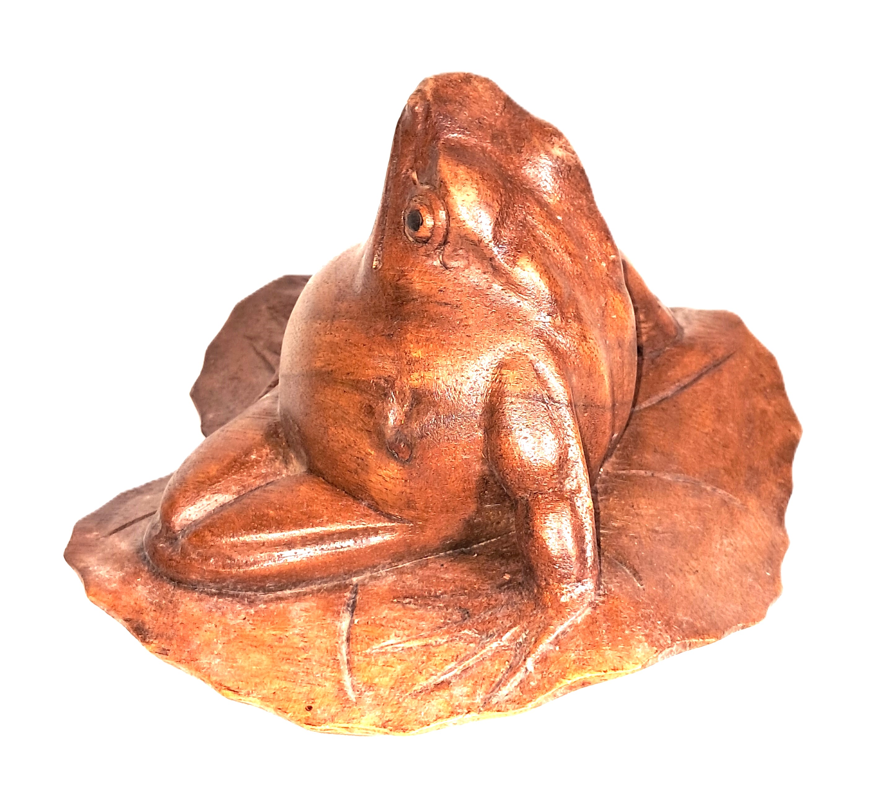 Frog wood carving (#frgBs6)