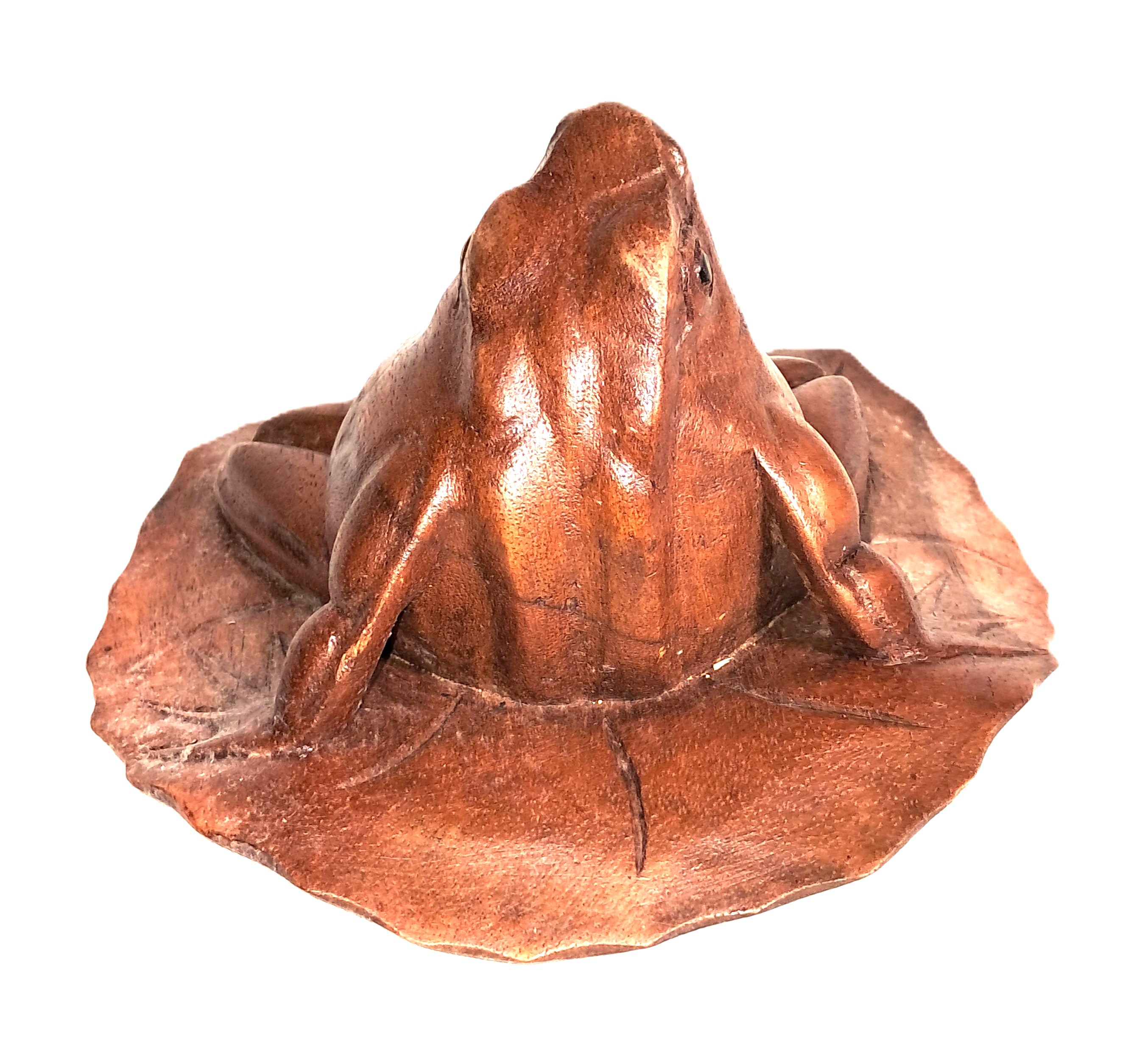 Frog wood carving (#frgBs6)