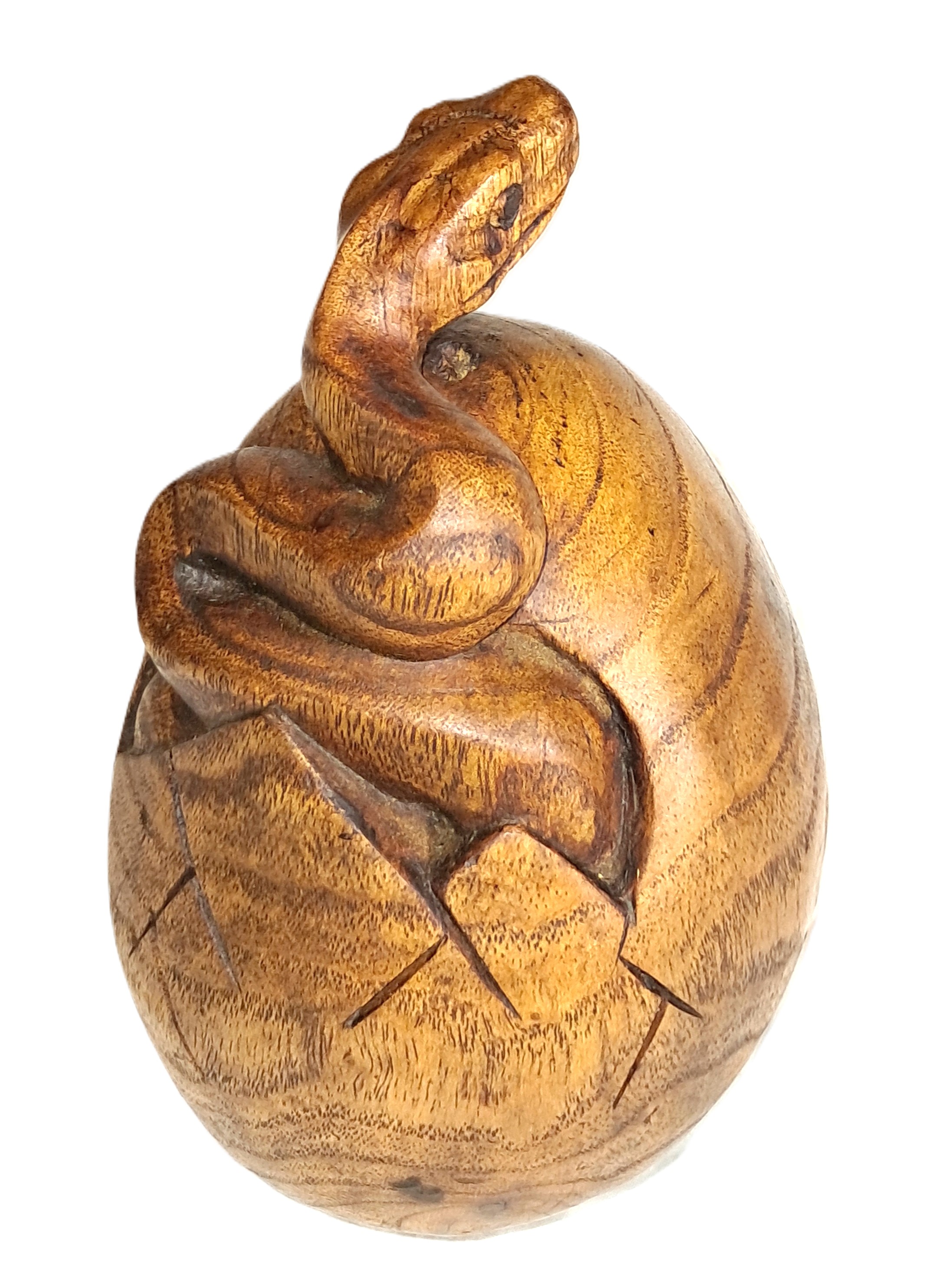 Snake wood carving (#snkEg6.5)