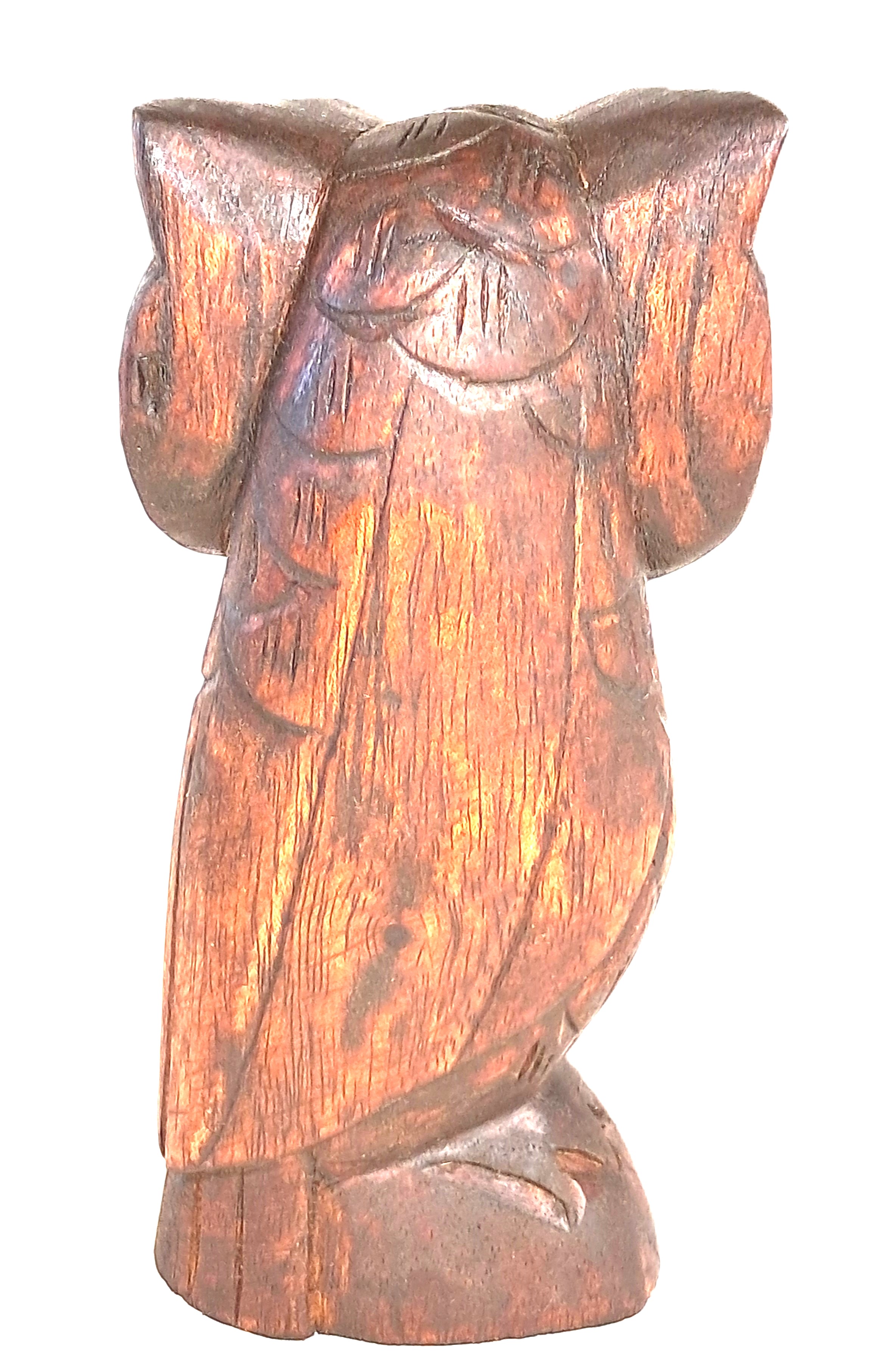 Owl wood carving (#owlBt6.5)