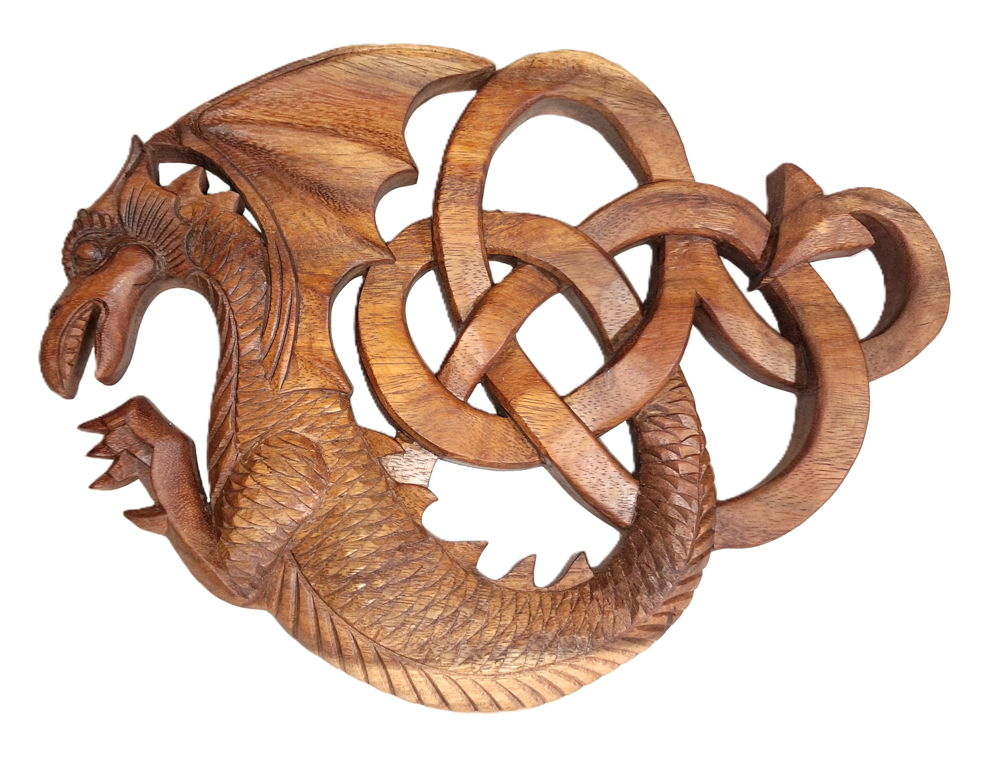 Celtic dragon wood carving (#drgTlLng13.5)