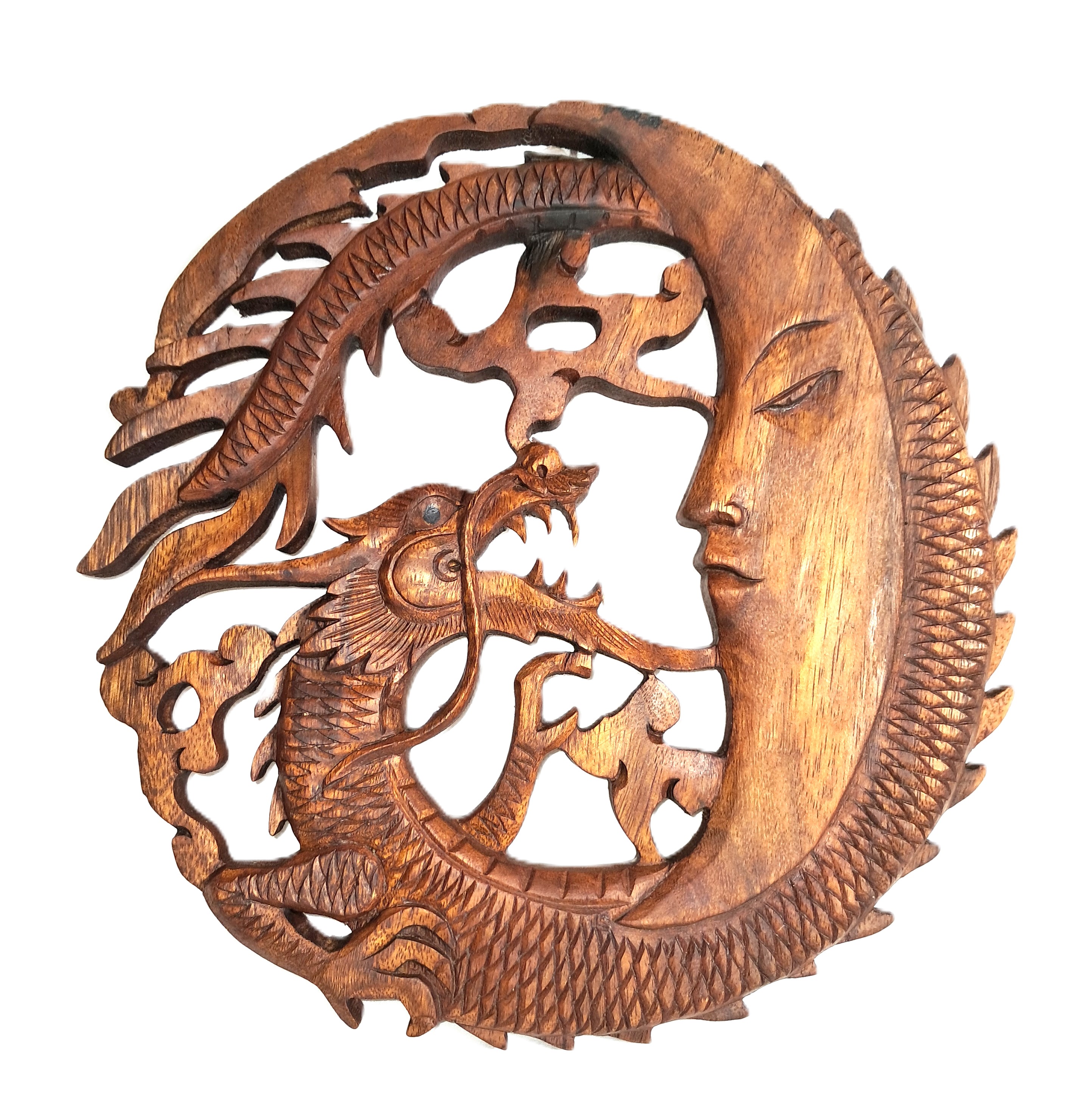 Dragon wood carving (#drgMn 12)