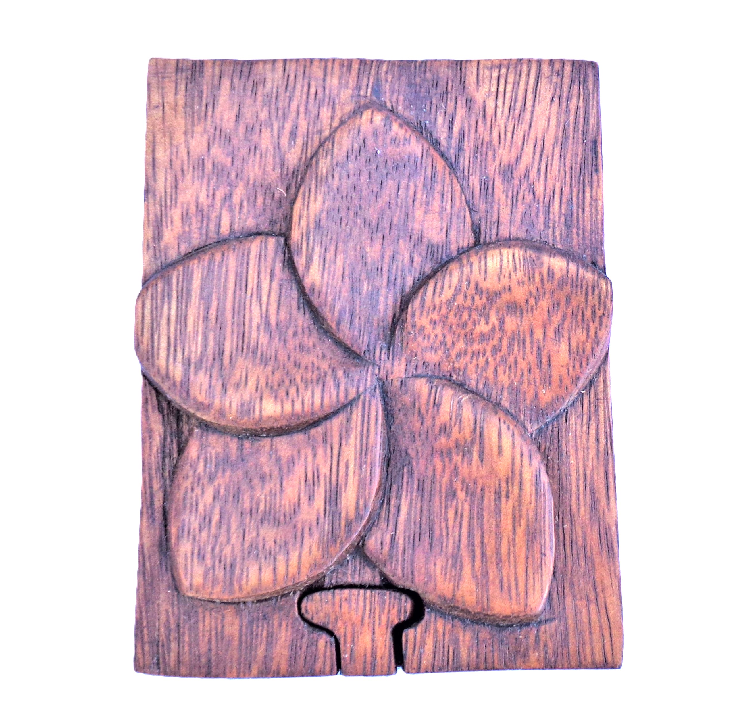 Flower puzzle jewelry box, wood carving (bxRct6)