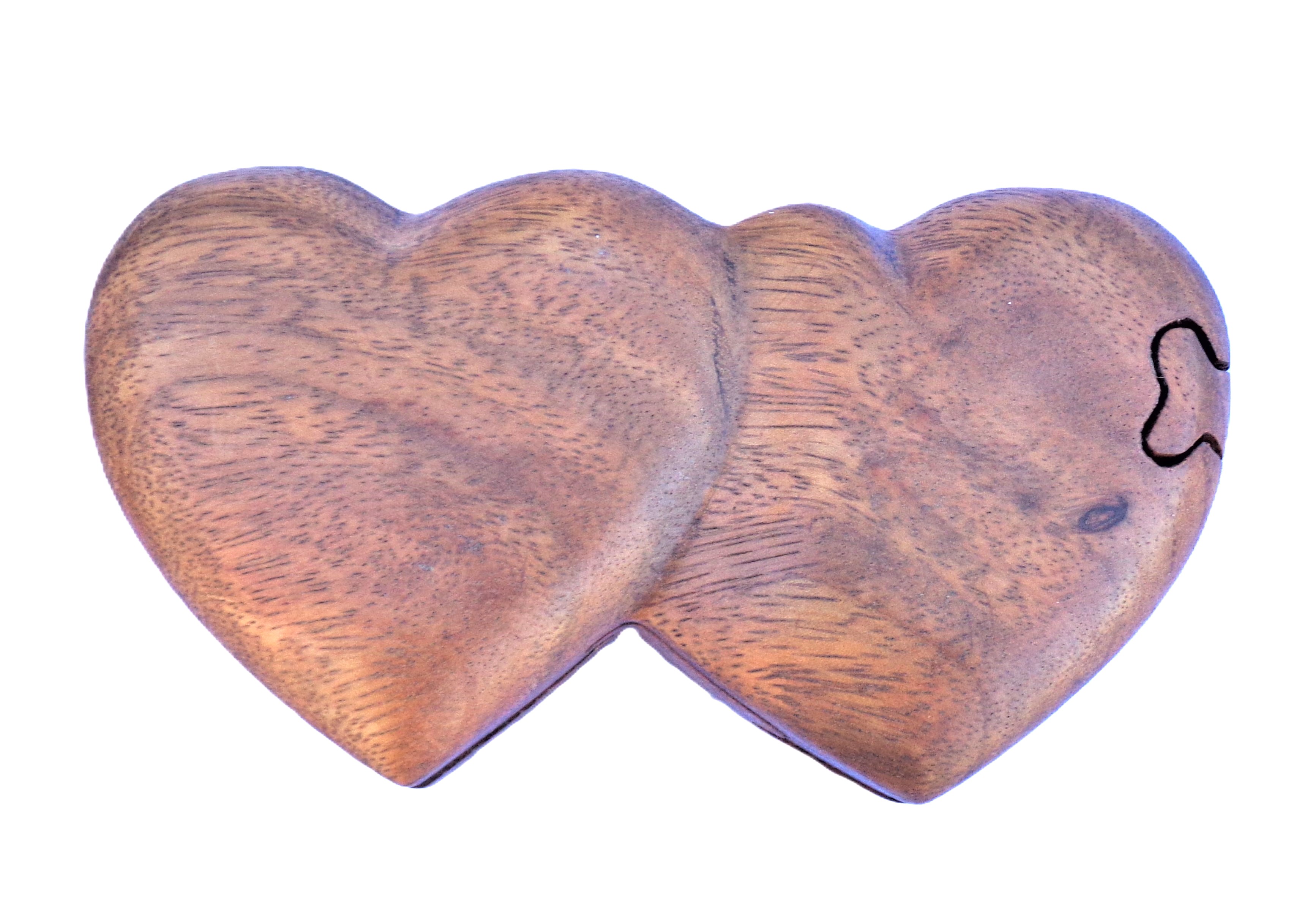 Hearts puzzle jewelry box wood carving (bxHrts)