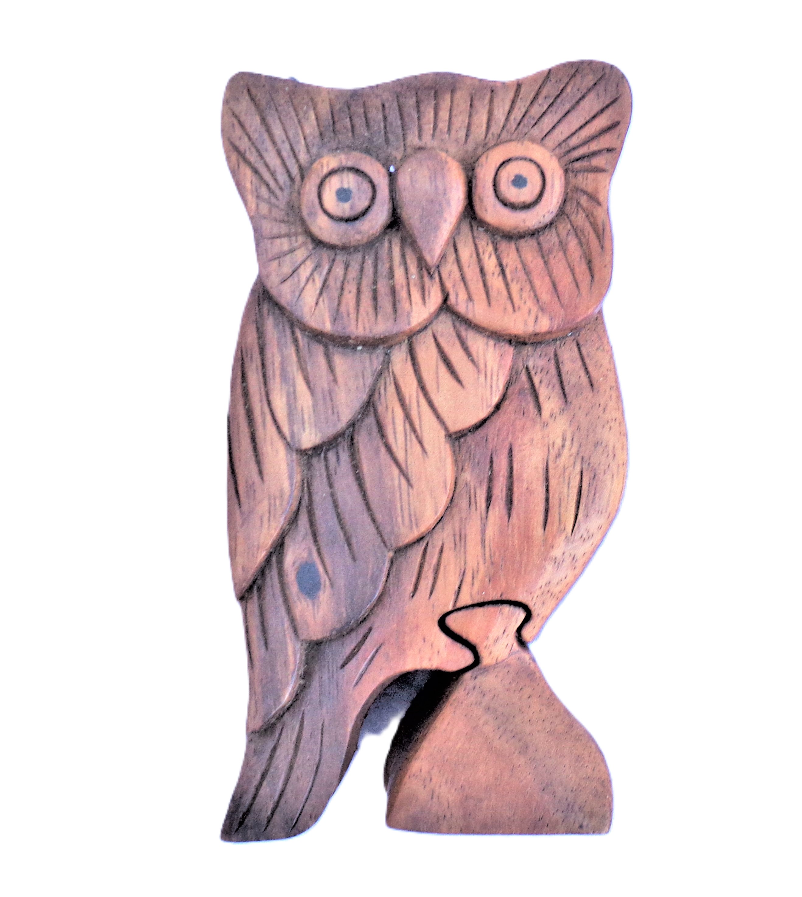 Owl puzzle jewelry box wood carving (bxOwlLkR)