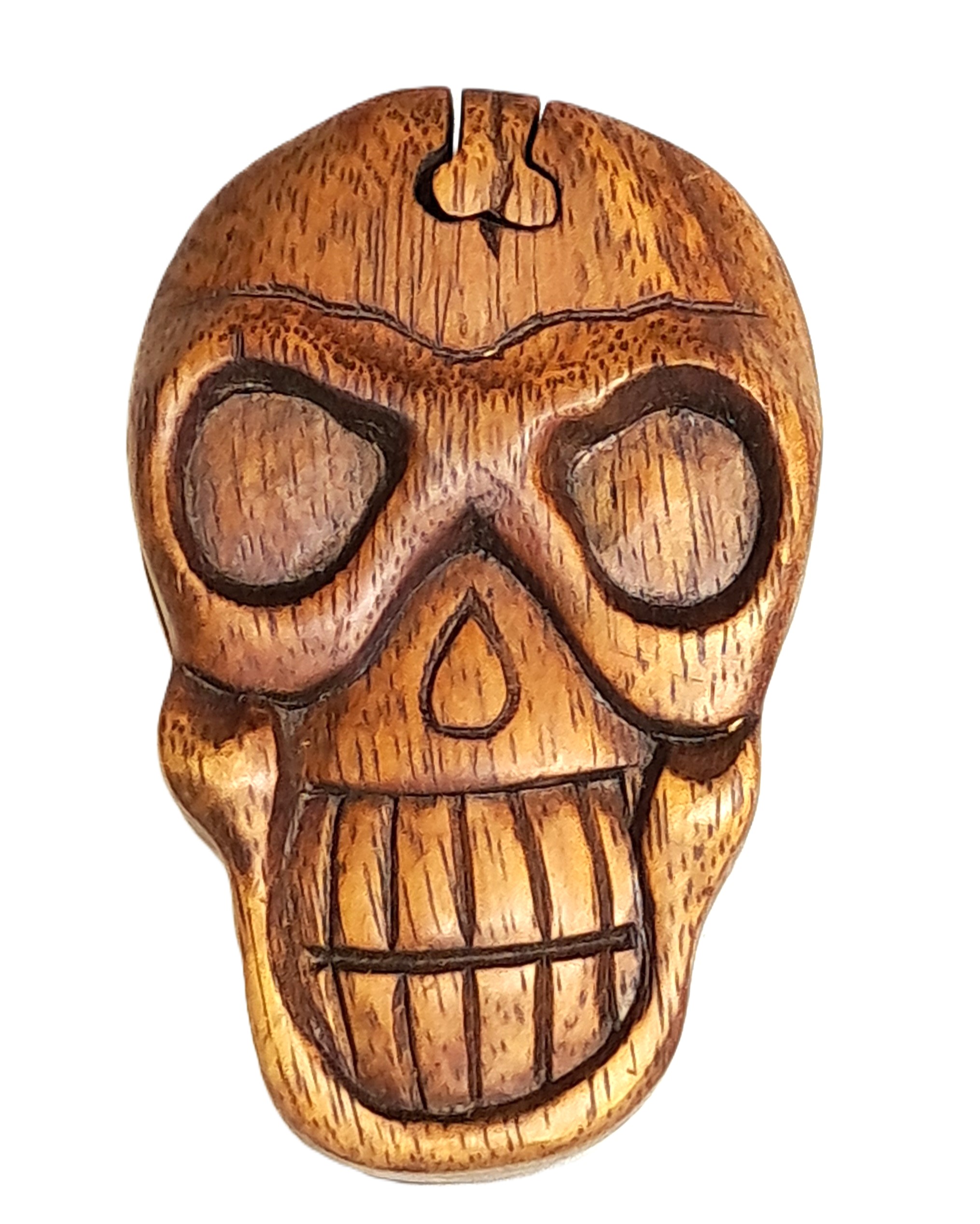 Skull puzzle jewelry box wood carving