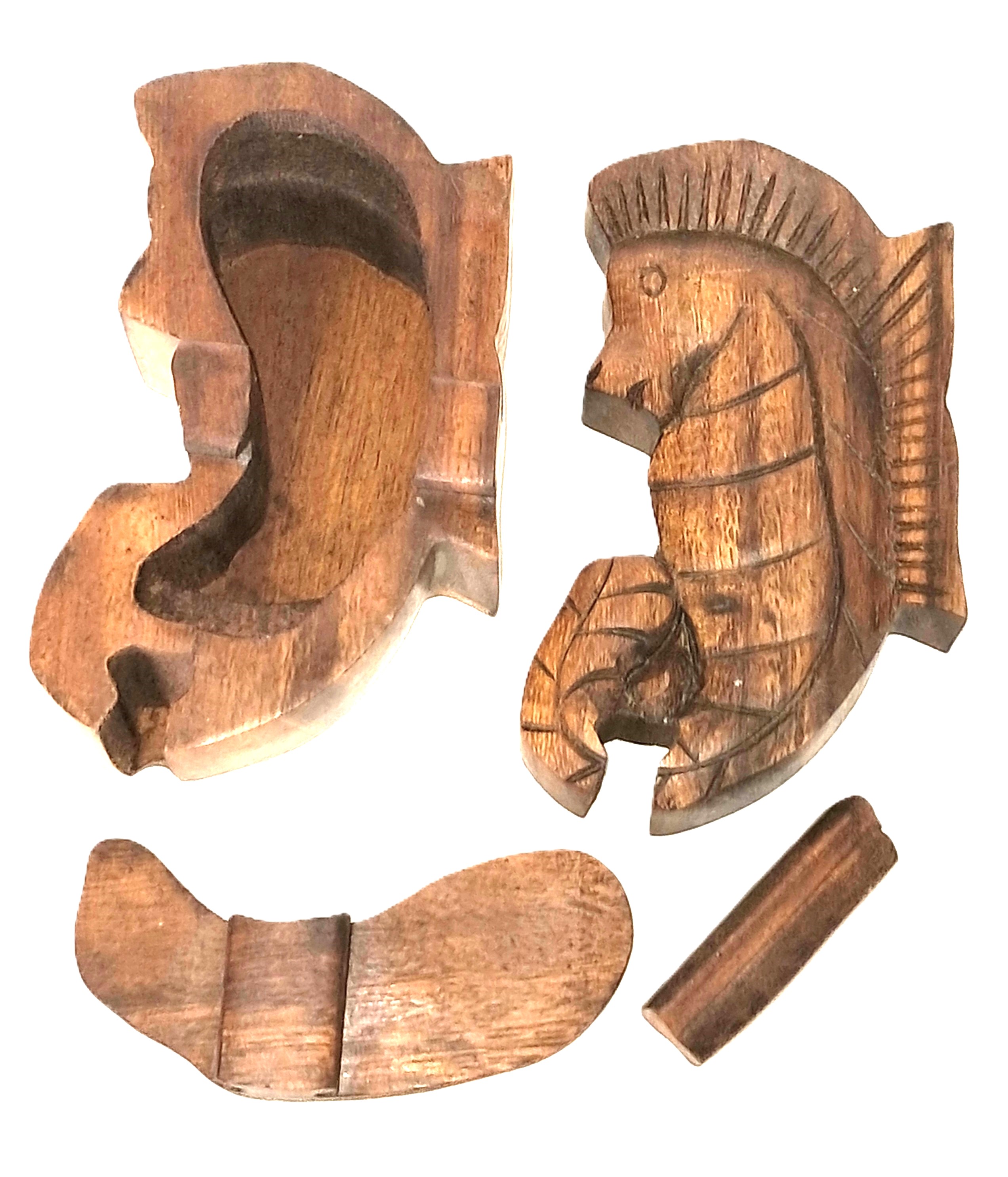 Seahorse puzzle jewelry box wood carving