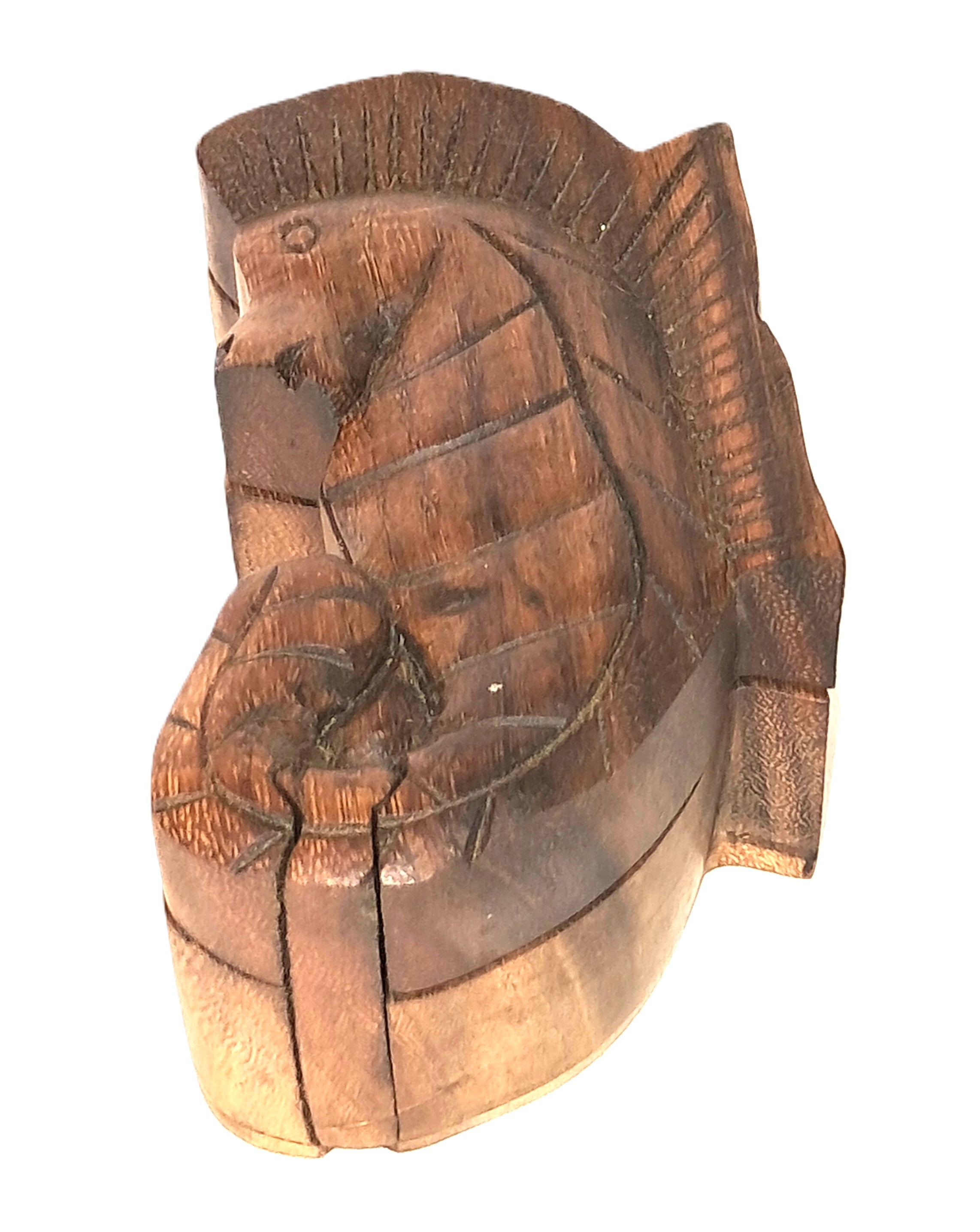 Seahorse puzzle jewelry box wood carving