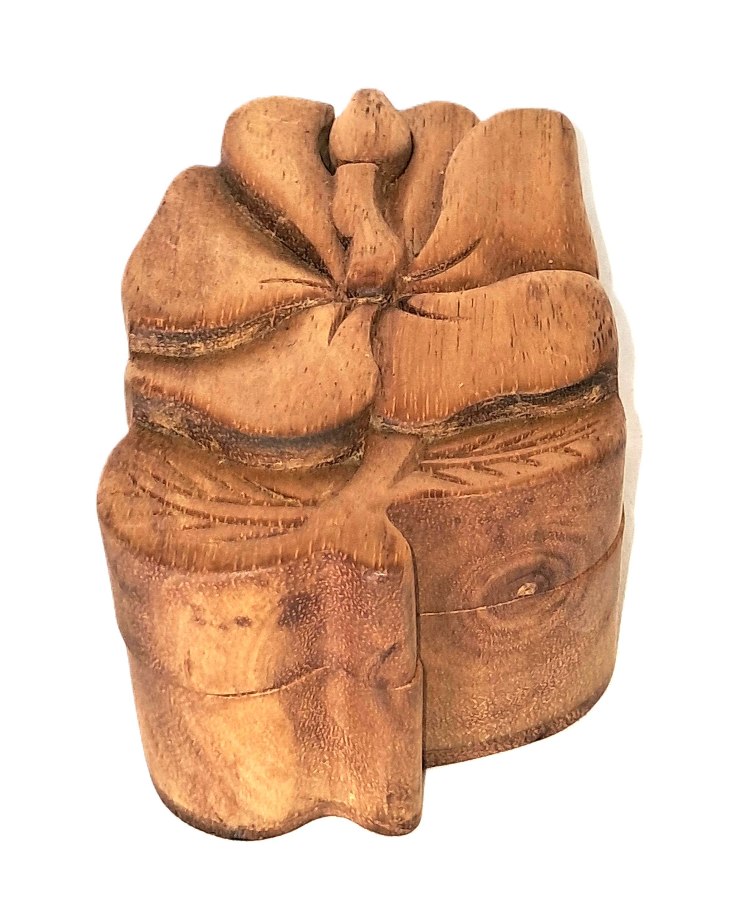 Hibiscus flower, puzzle jewelry box wood carving (bxHbscs)