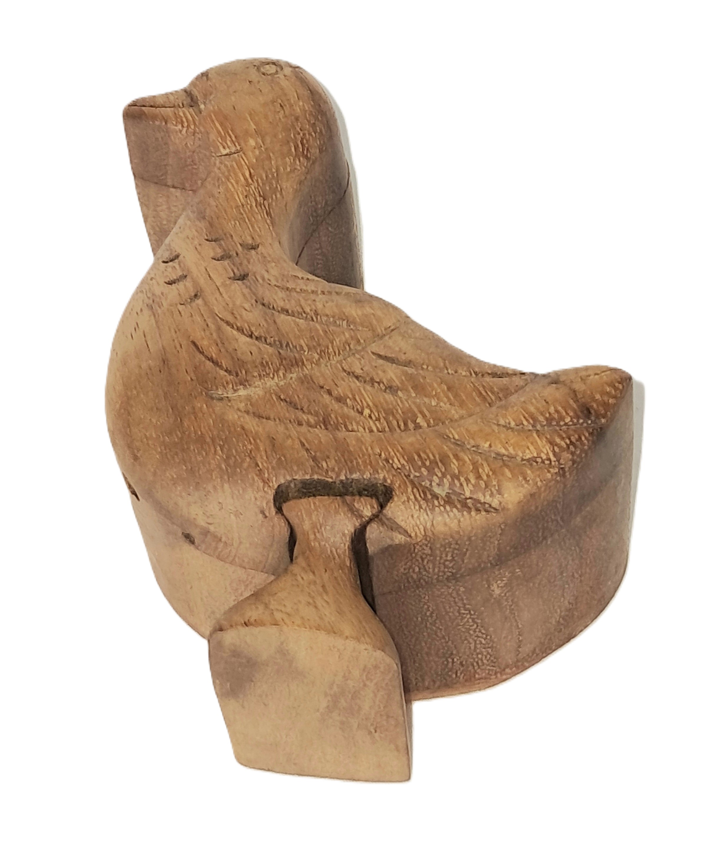 Duck puzzle jewelry box, wood carving