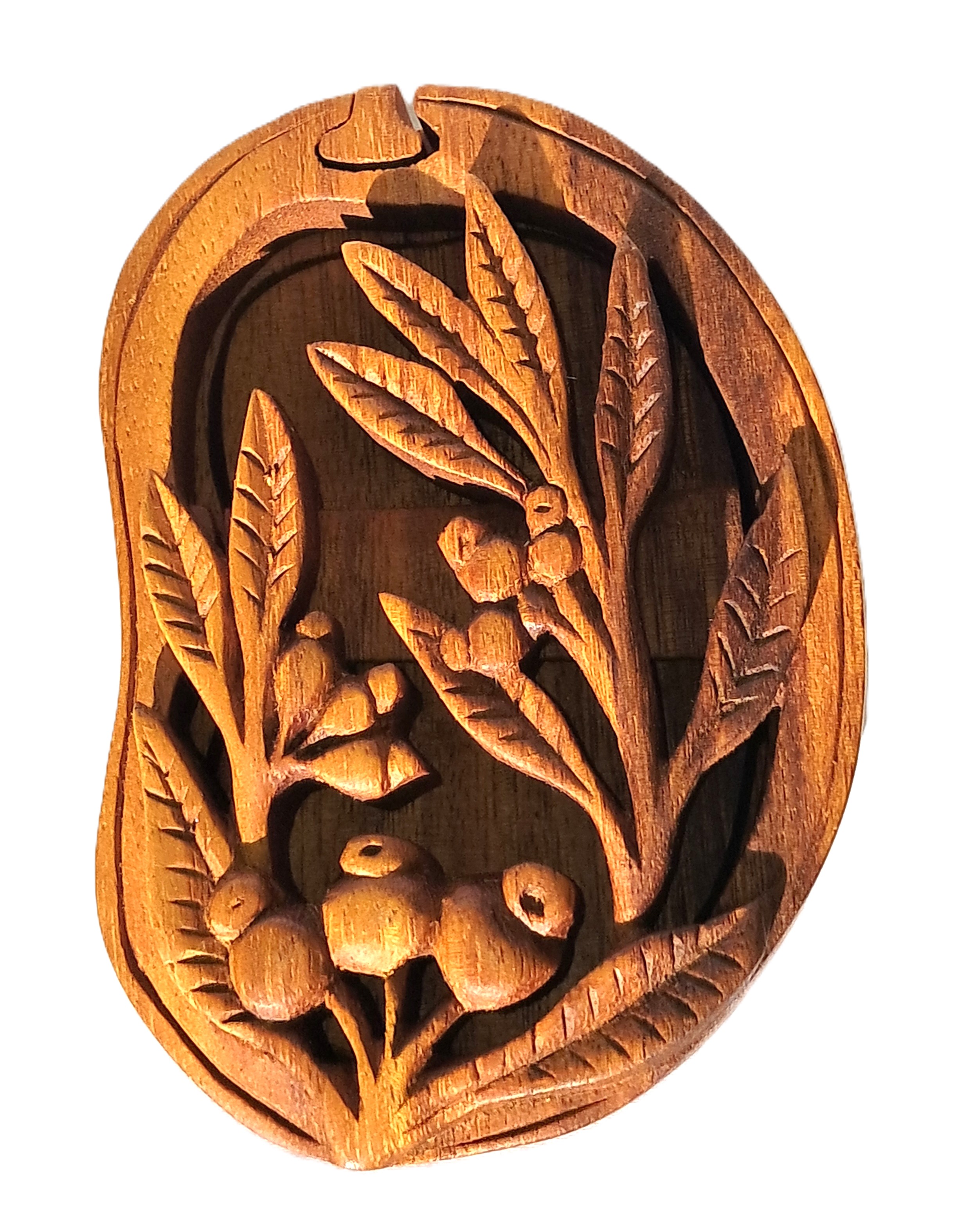 Coffee puzzle jewelry box, wood carving