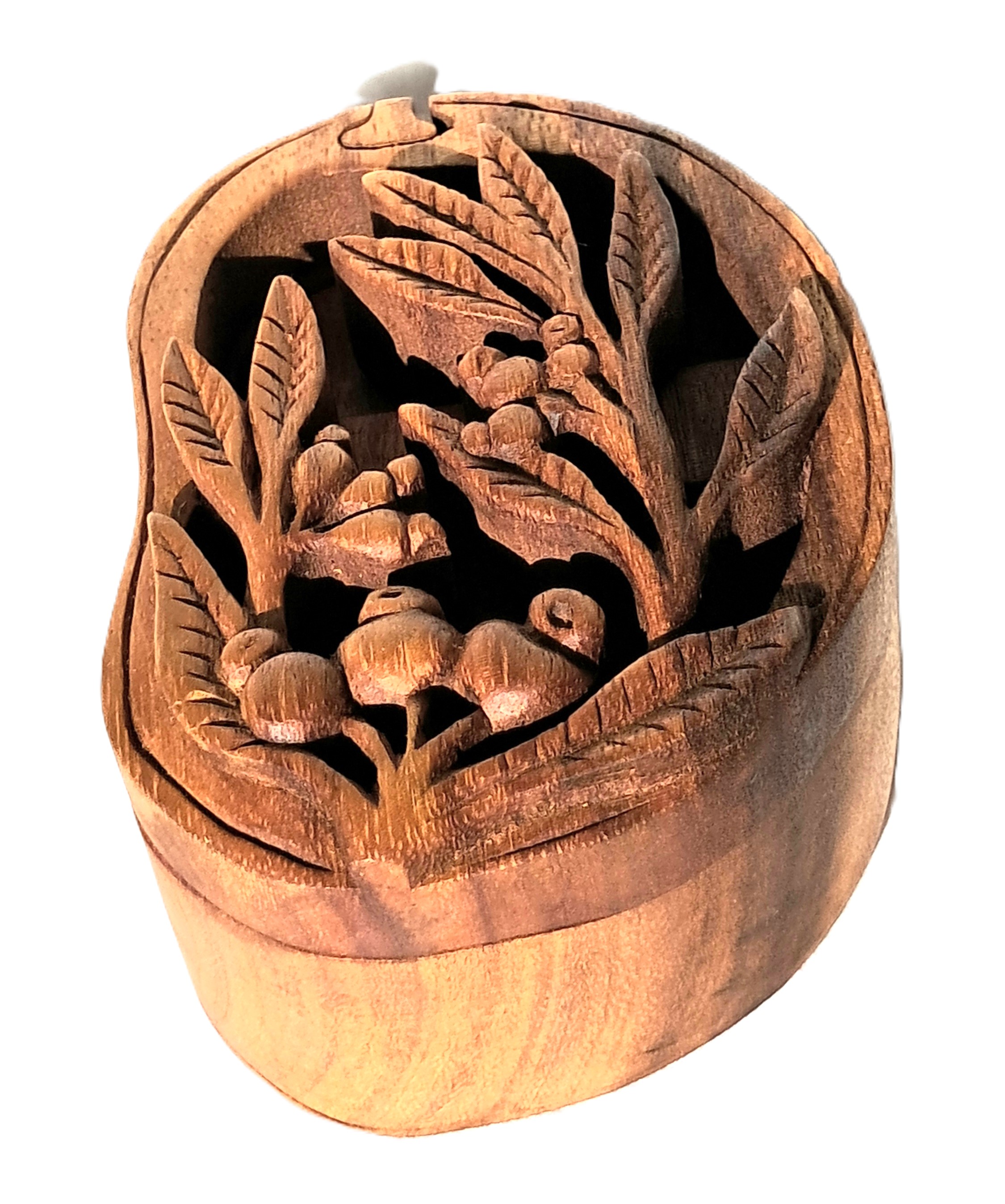 Coffee puzzle jewelry box, wood carving