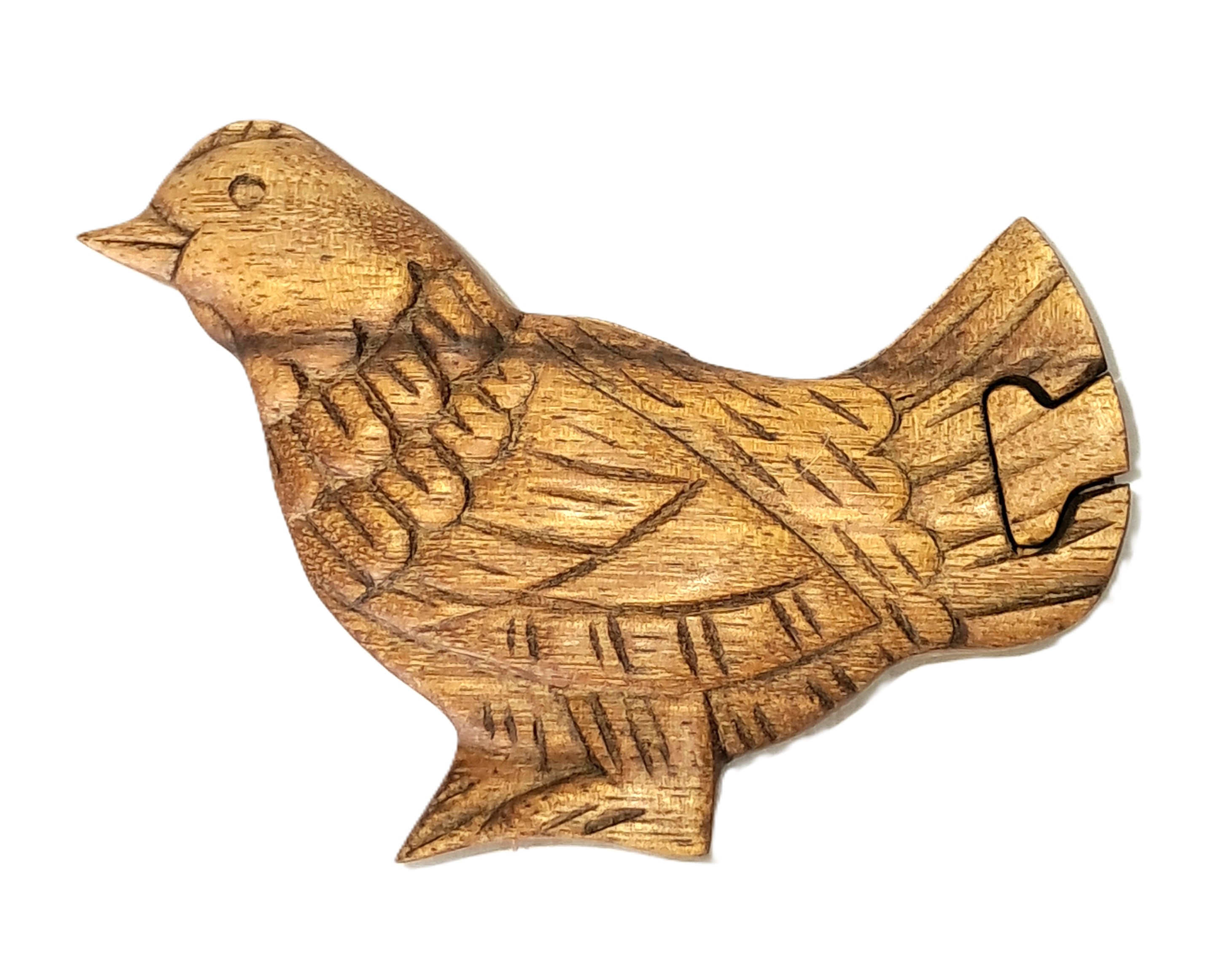 Chicken puzzle jewelry box, wood carving