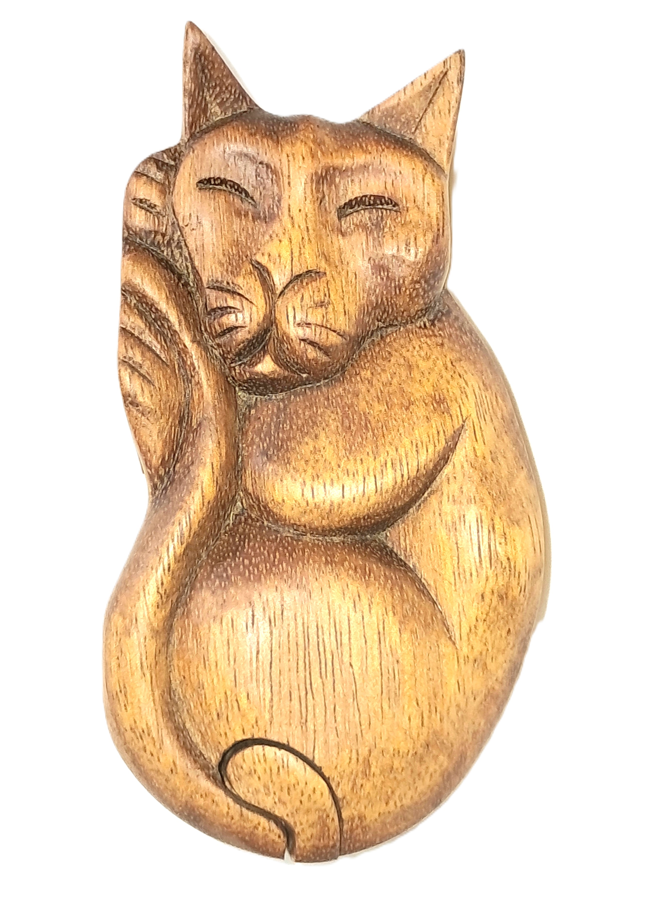 cat puzzle jewelry box, wood carving (#bxCtHst)