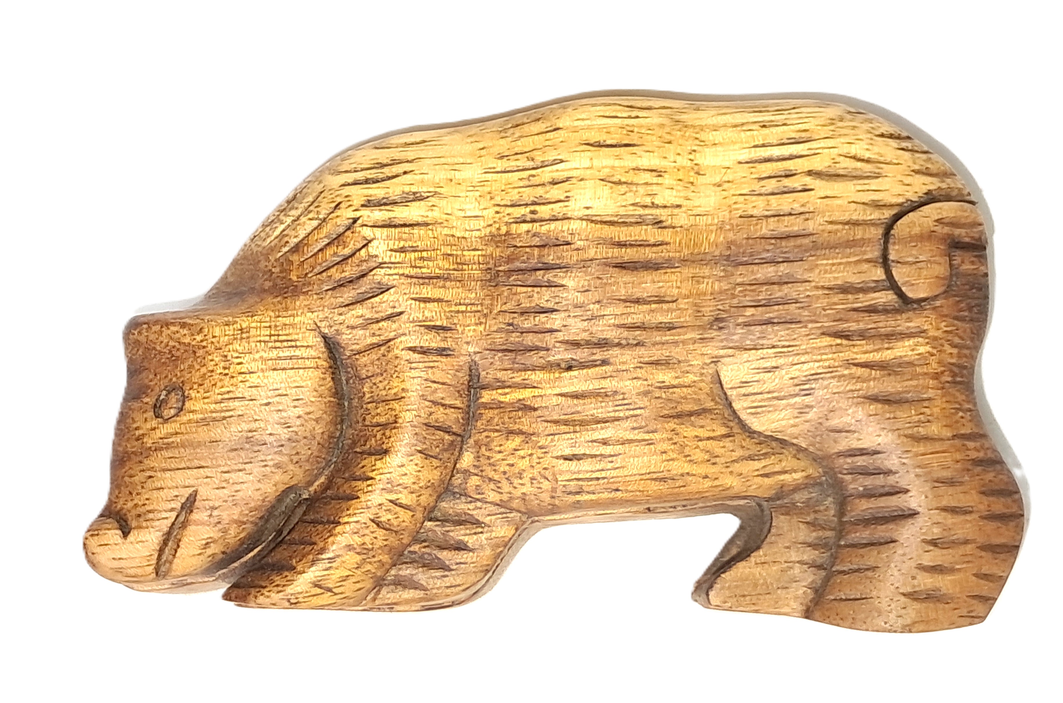 Bear puzzle jewelry box, wood carving.