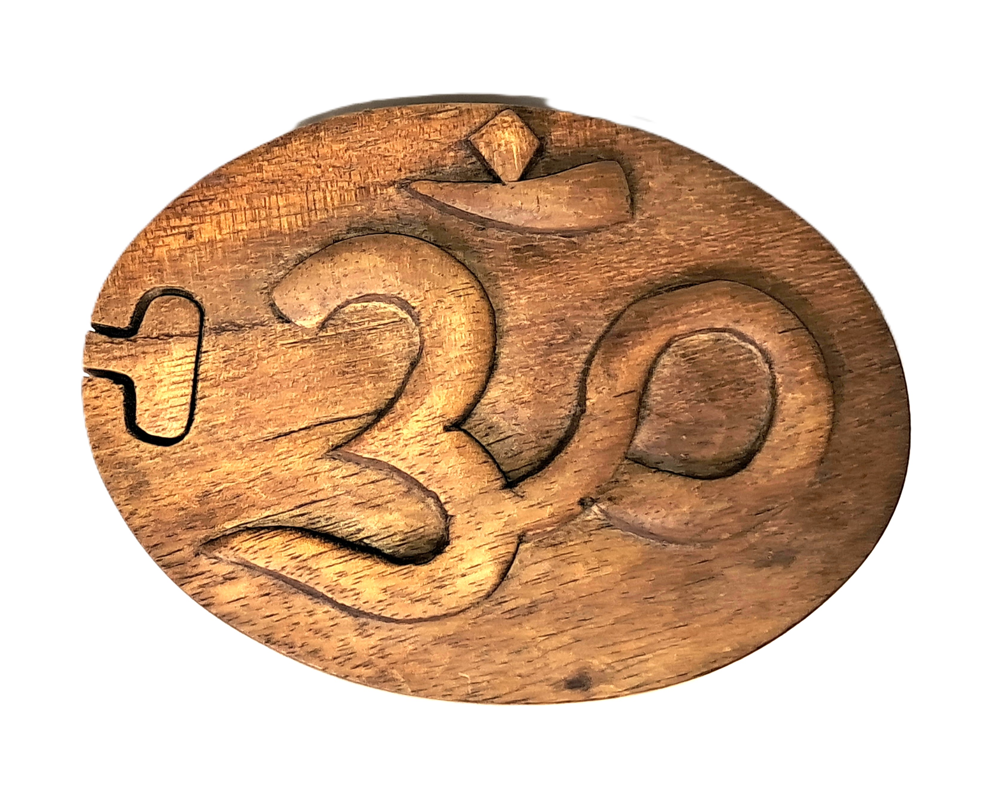 Aum puzzle jewelry box, wood carving.