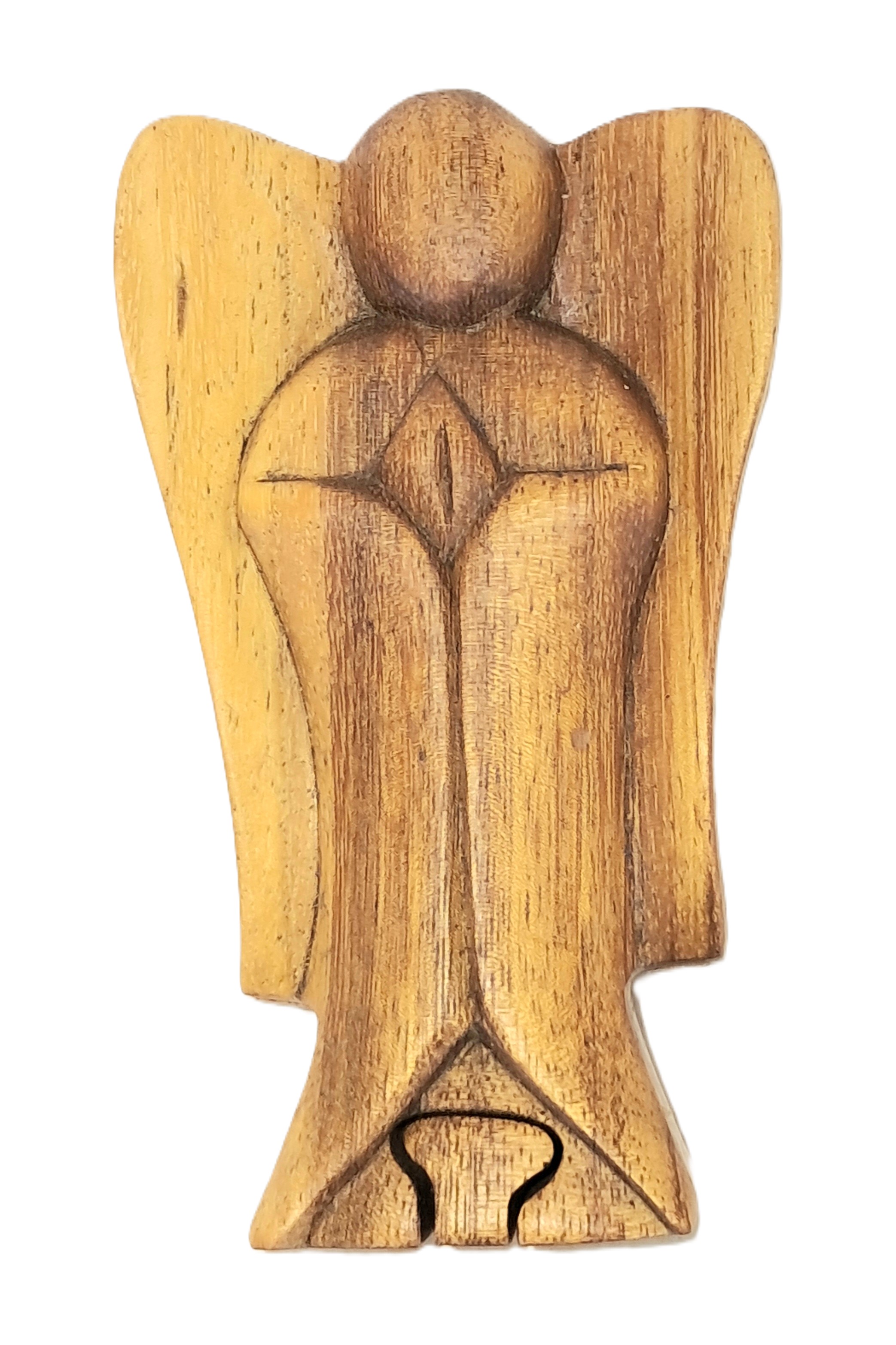 Angel puzzle jewelry box, wood carving.