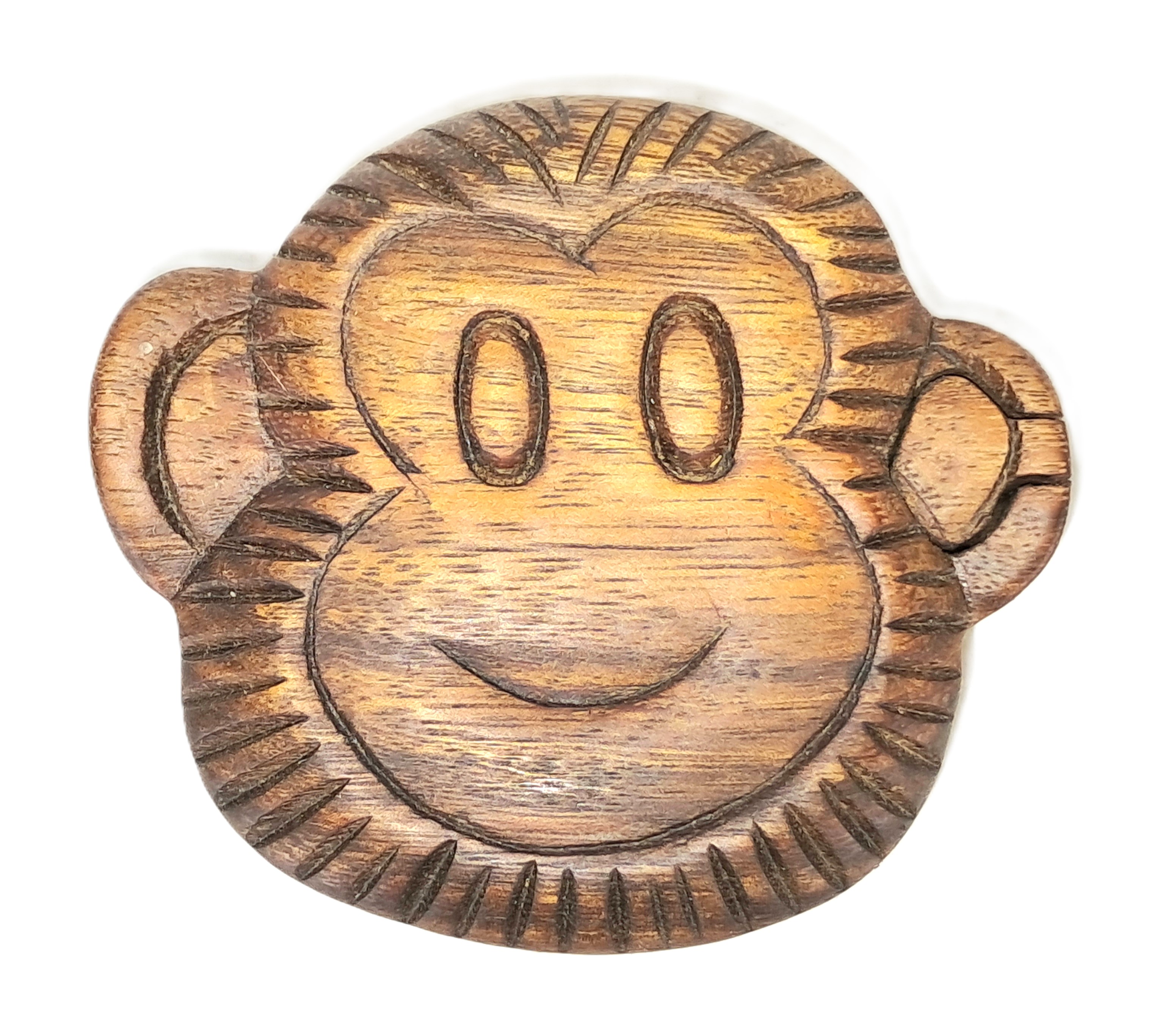 monkey puzzle jewelry box, wood carving.
