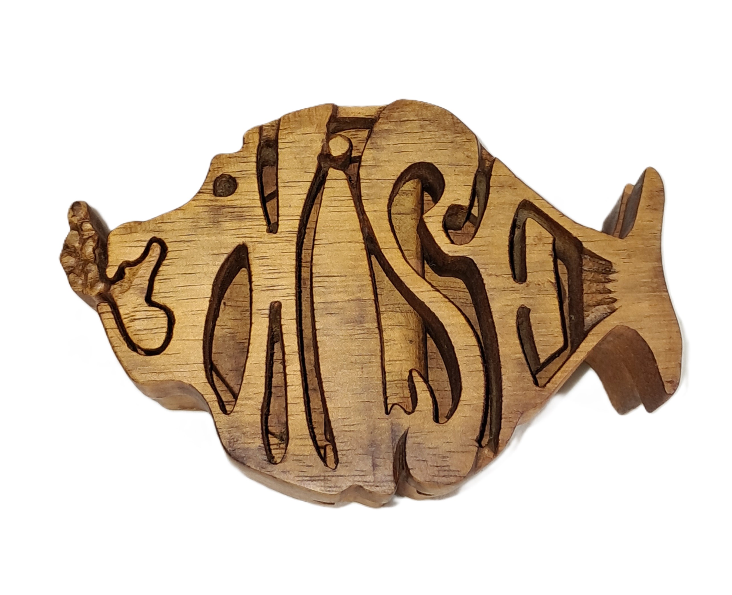 fish puzzle jewelry box wood carving. 