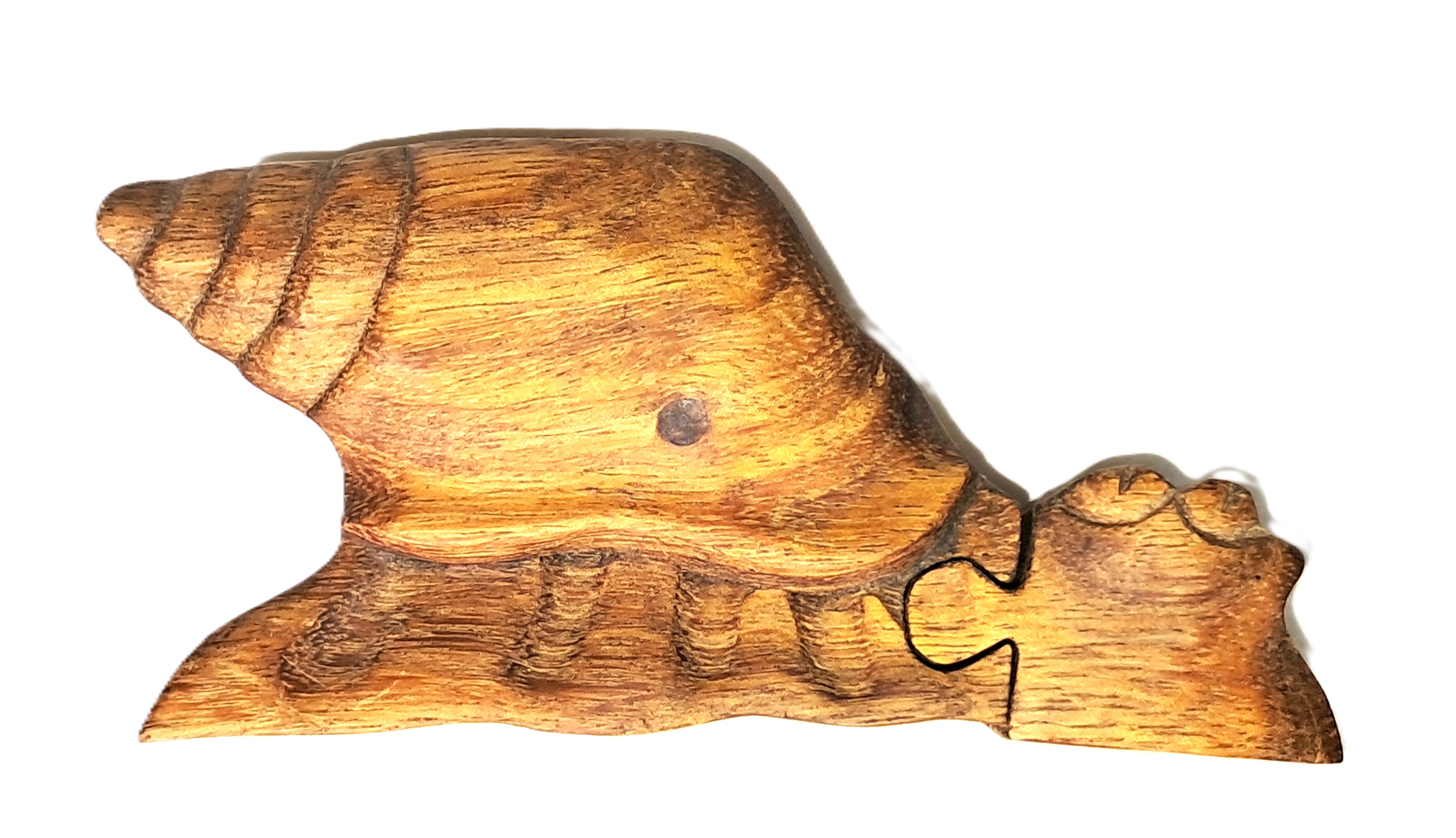 snail puzzle jewelry box, wood carving. 