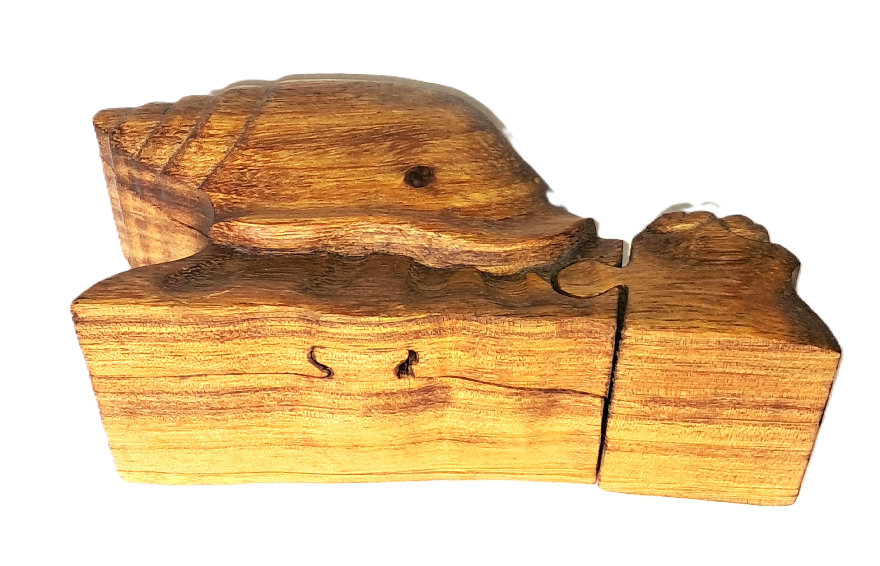 snail puzzle jewelry box, wood carving. 