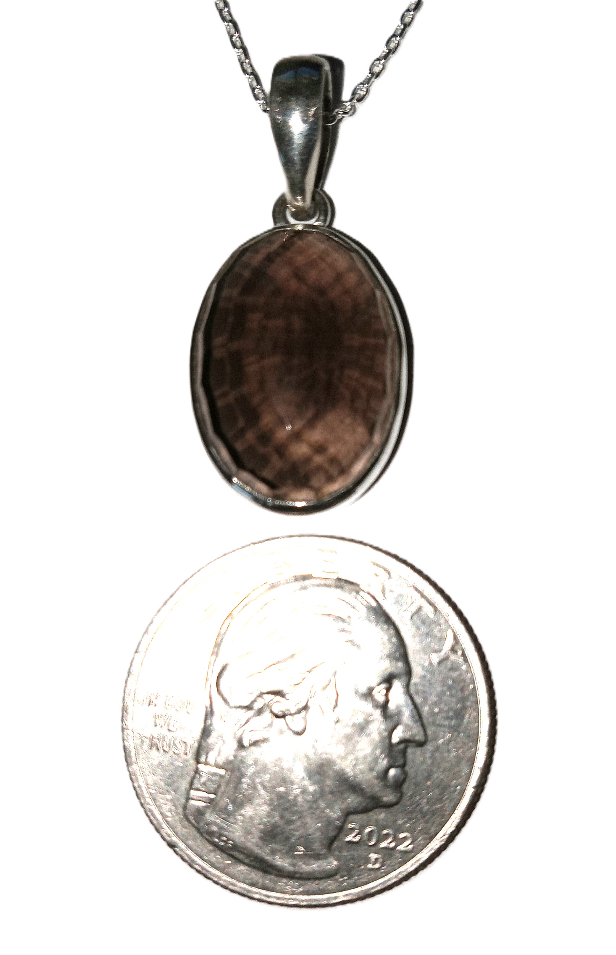 Smoky Quartz pendant set in sterling silver.