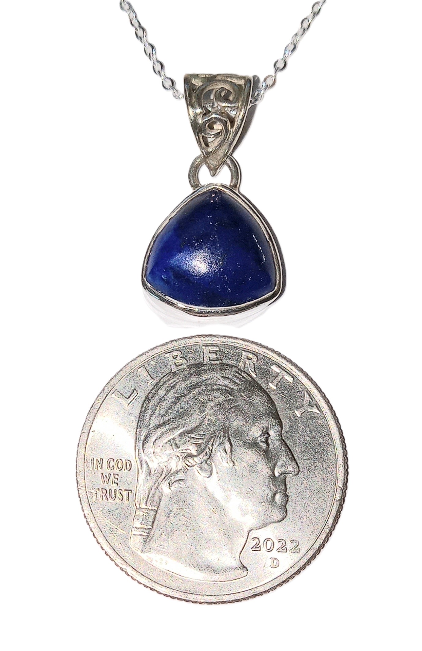 Lapis Lazuli pendant set in sterling silver.