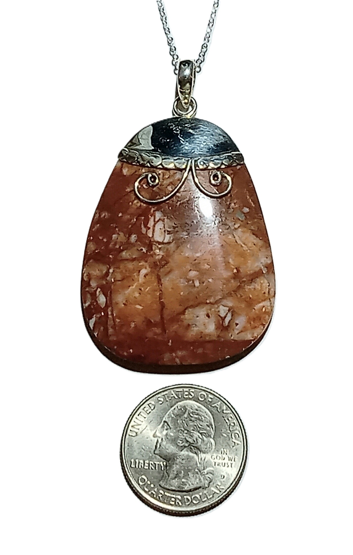 Agate pendant in sterling silver (pr)