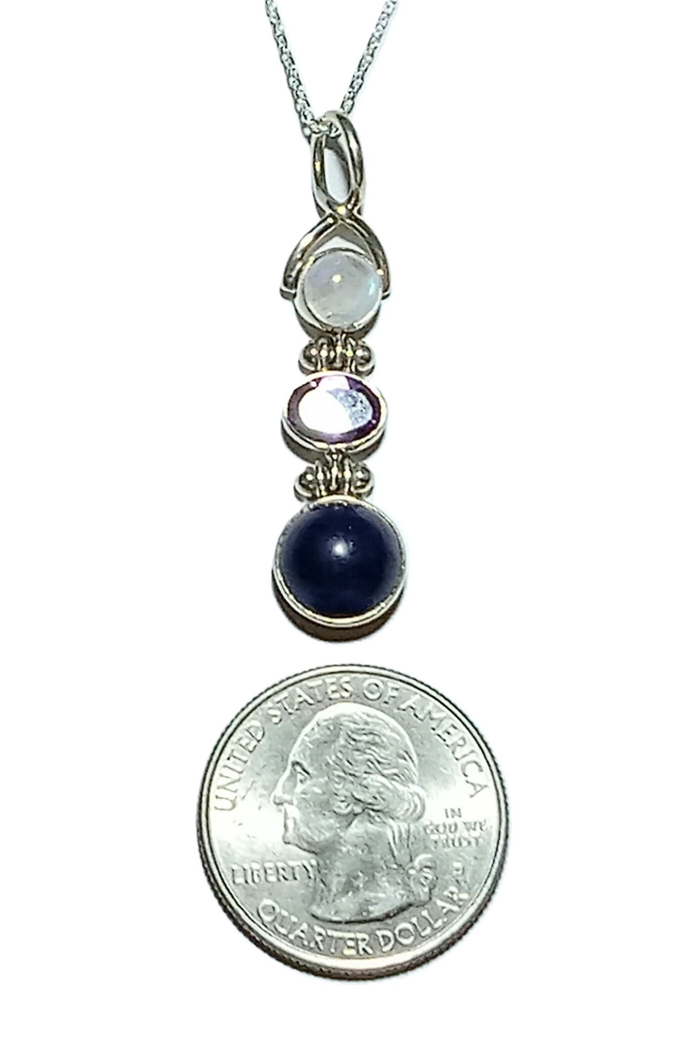 Multi stone pendant set in sterling silver (rm.a.ll)