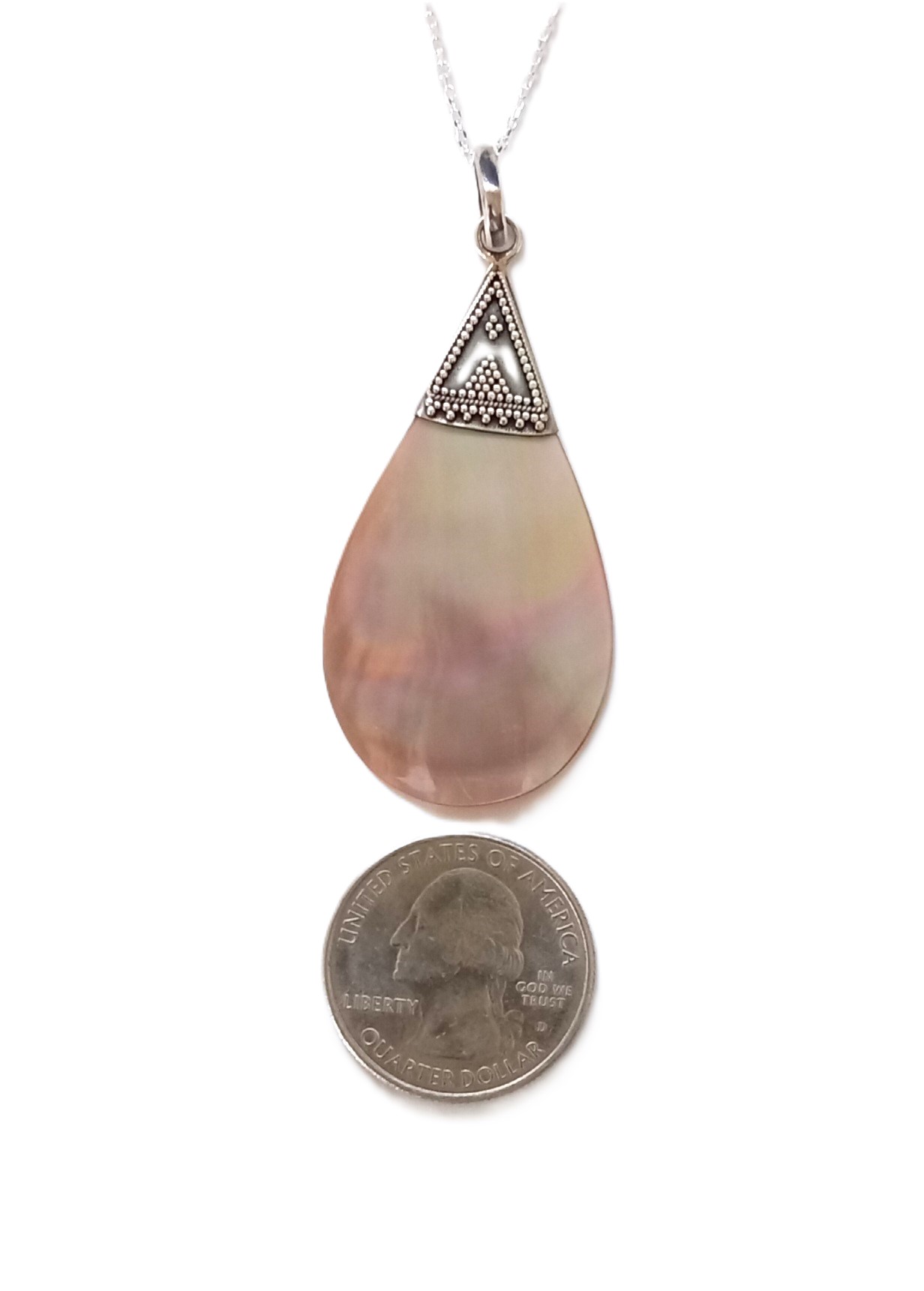 Seashell pendant in sterling silver.