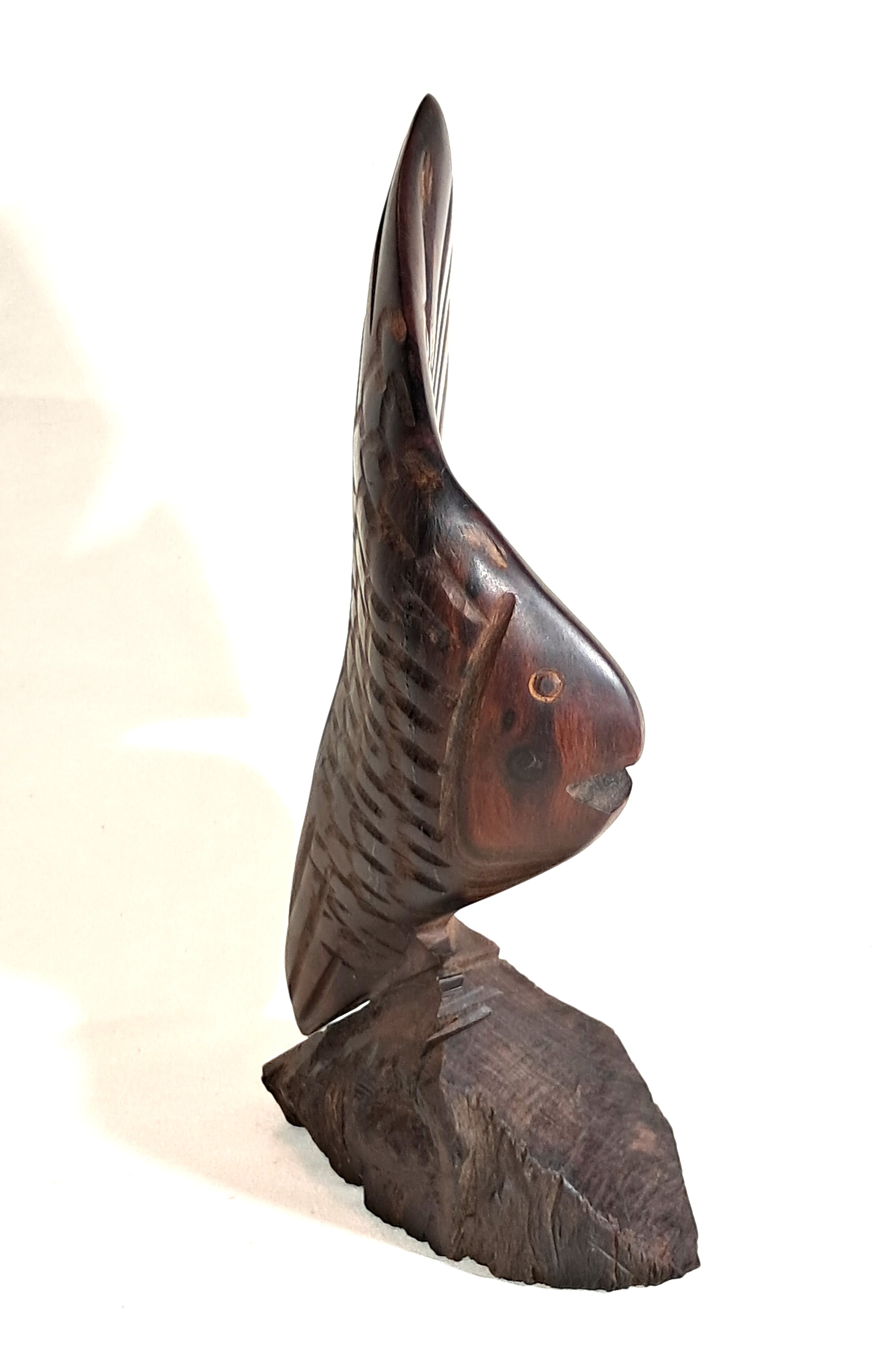 Ironwood angelfish sculpture.