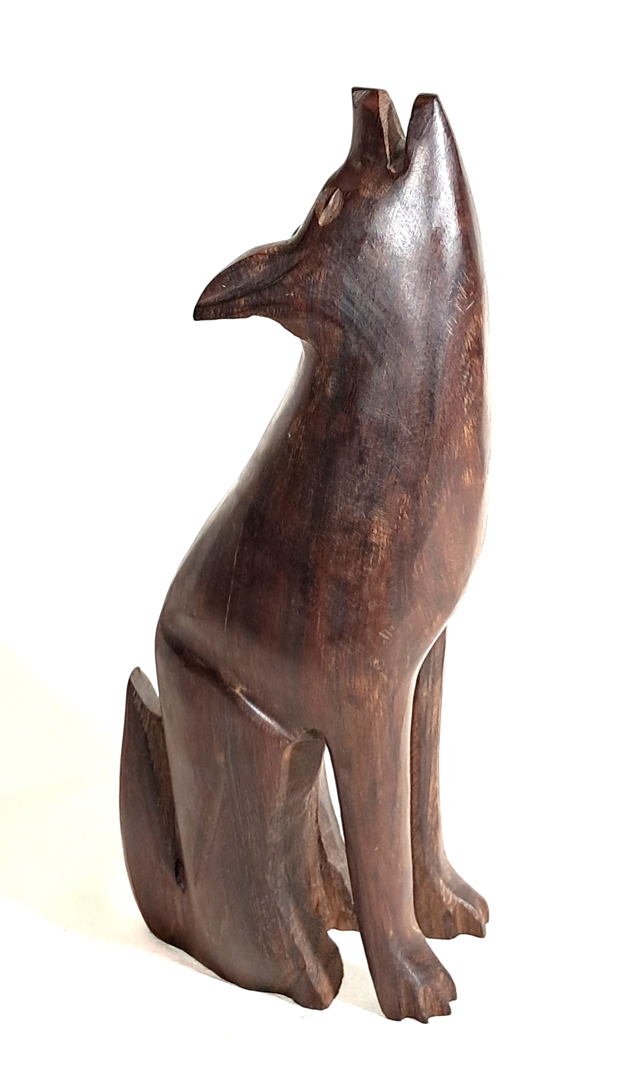 Ironwood wolf sculpture. 