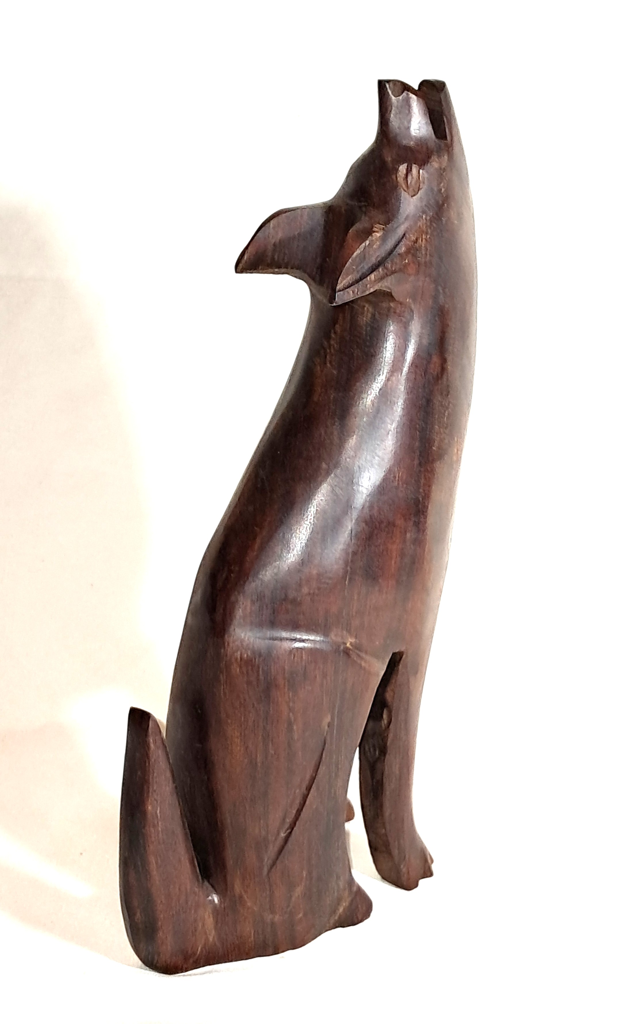 Ironwood wolf sculpture. 