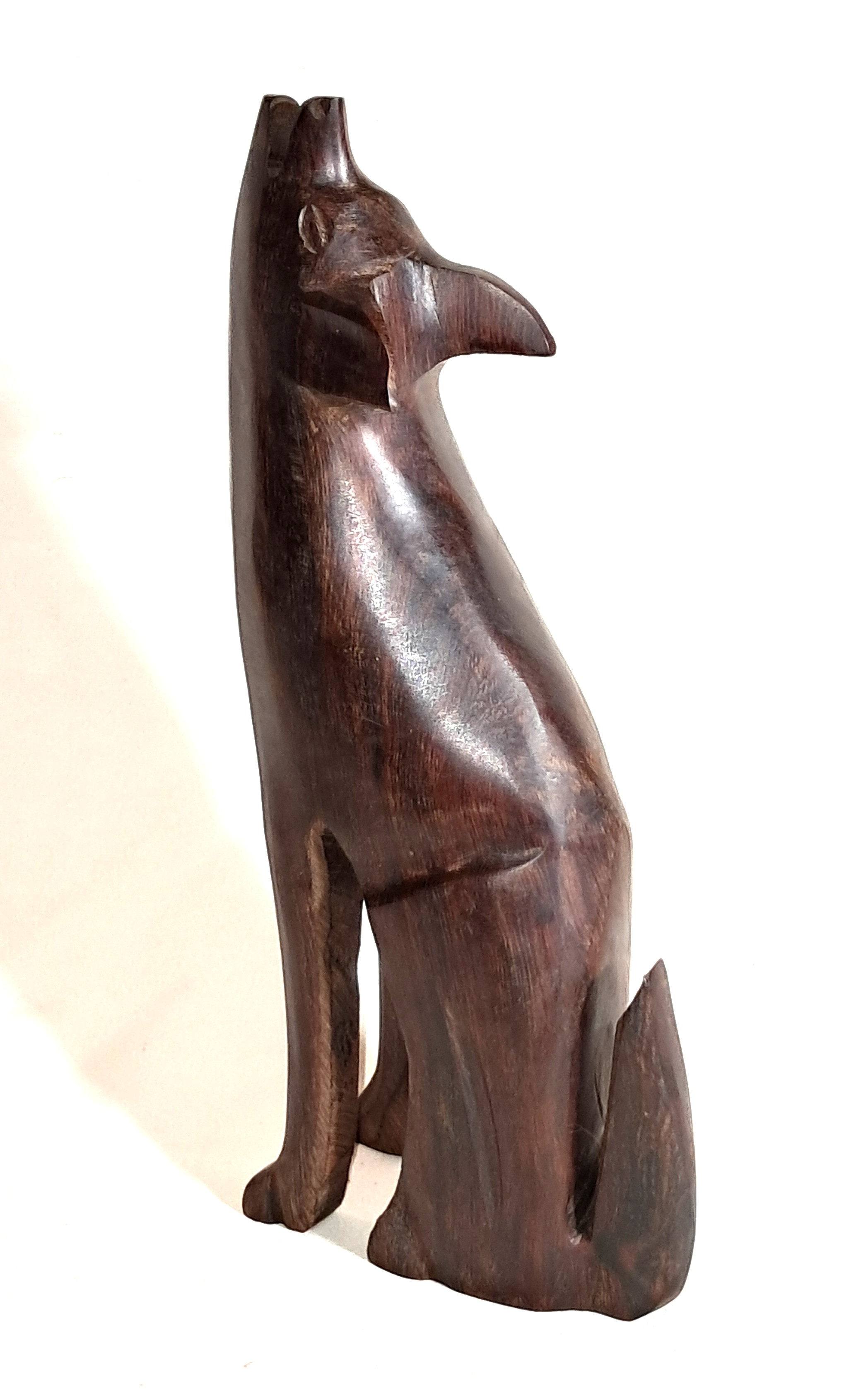 Ironwood wolf sculpture. 