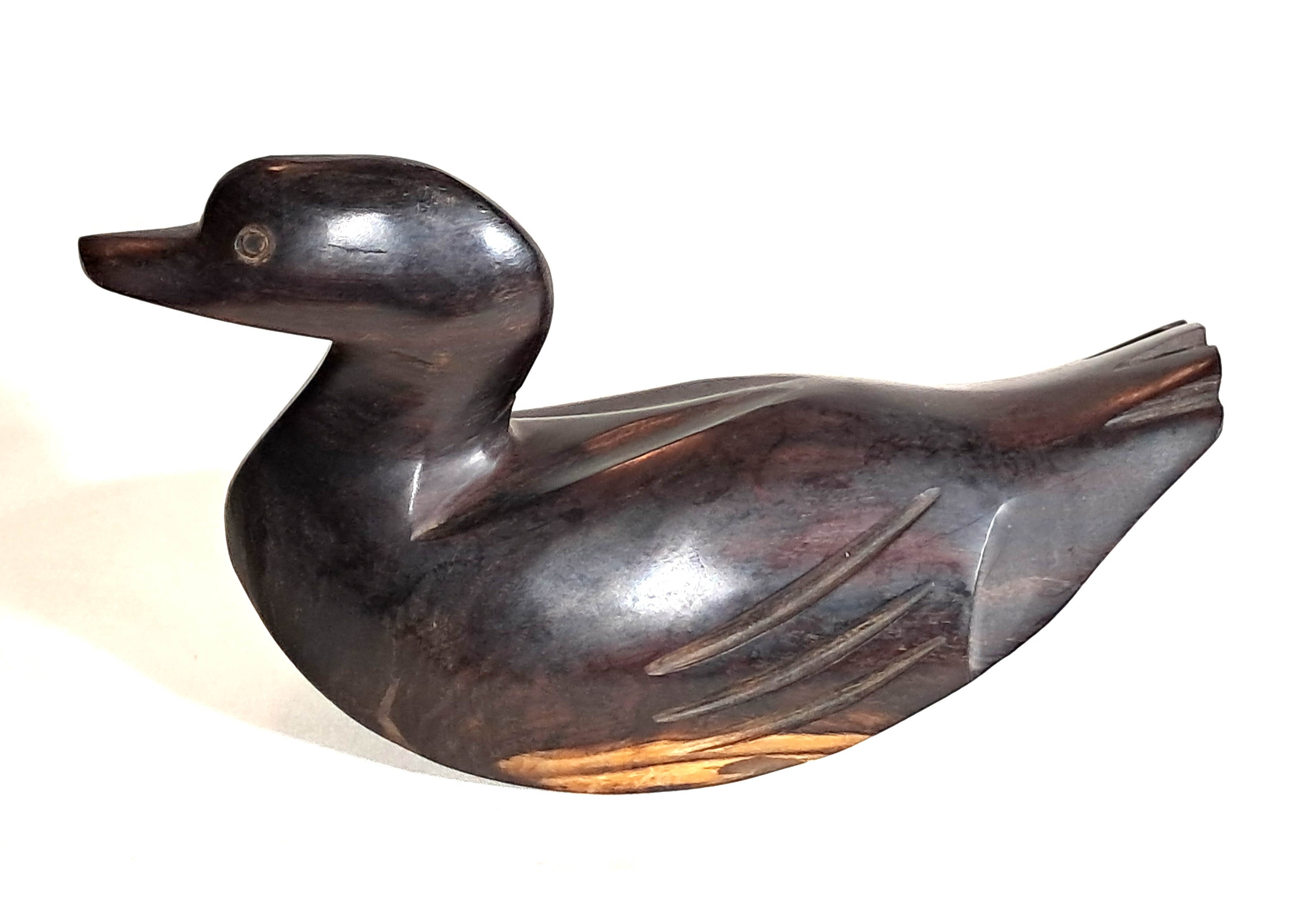 Ironwood duck sculpture.
