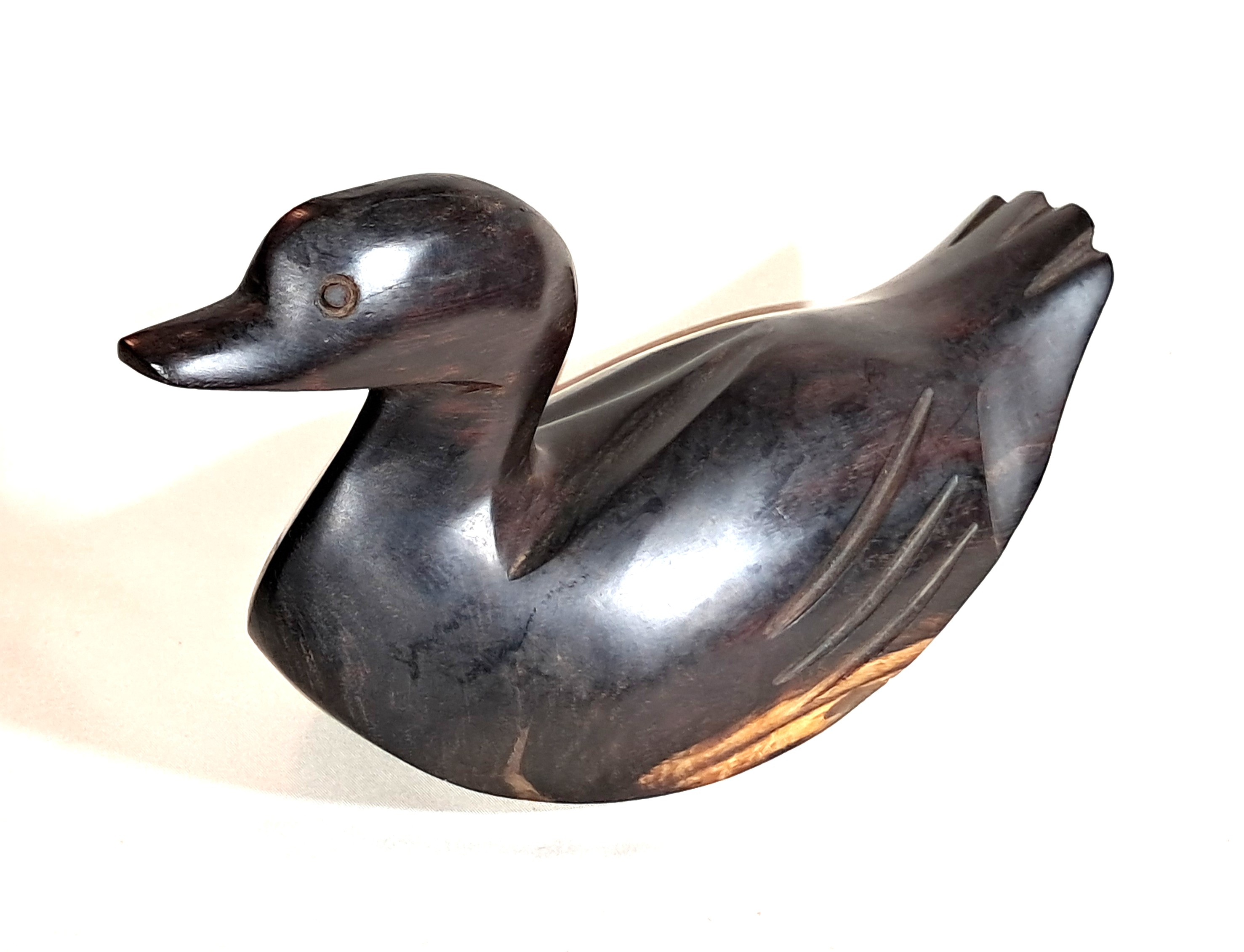 Ironwood duck sculpture.