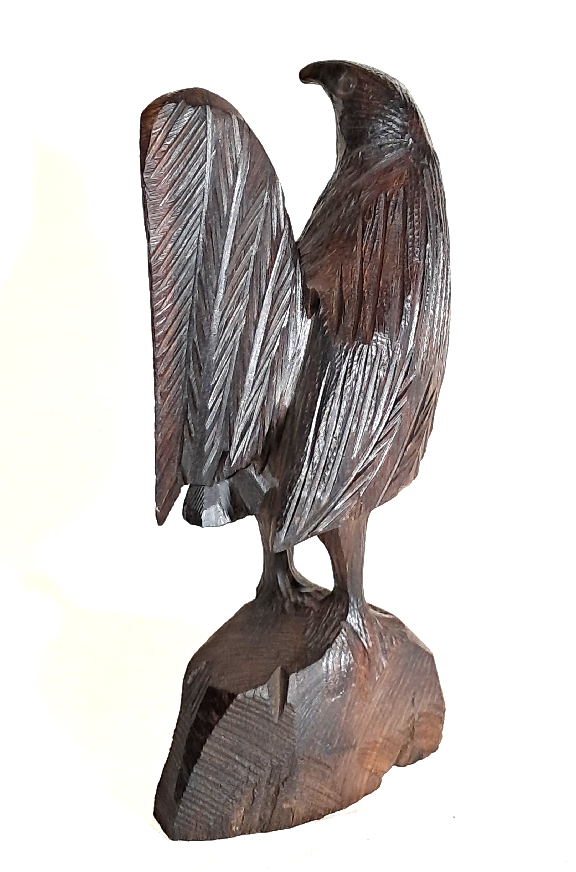 Ironwood rooster sculpture.