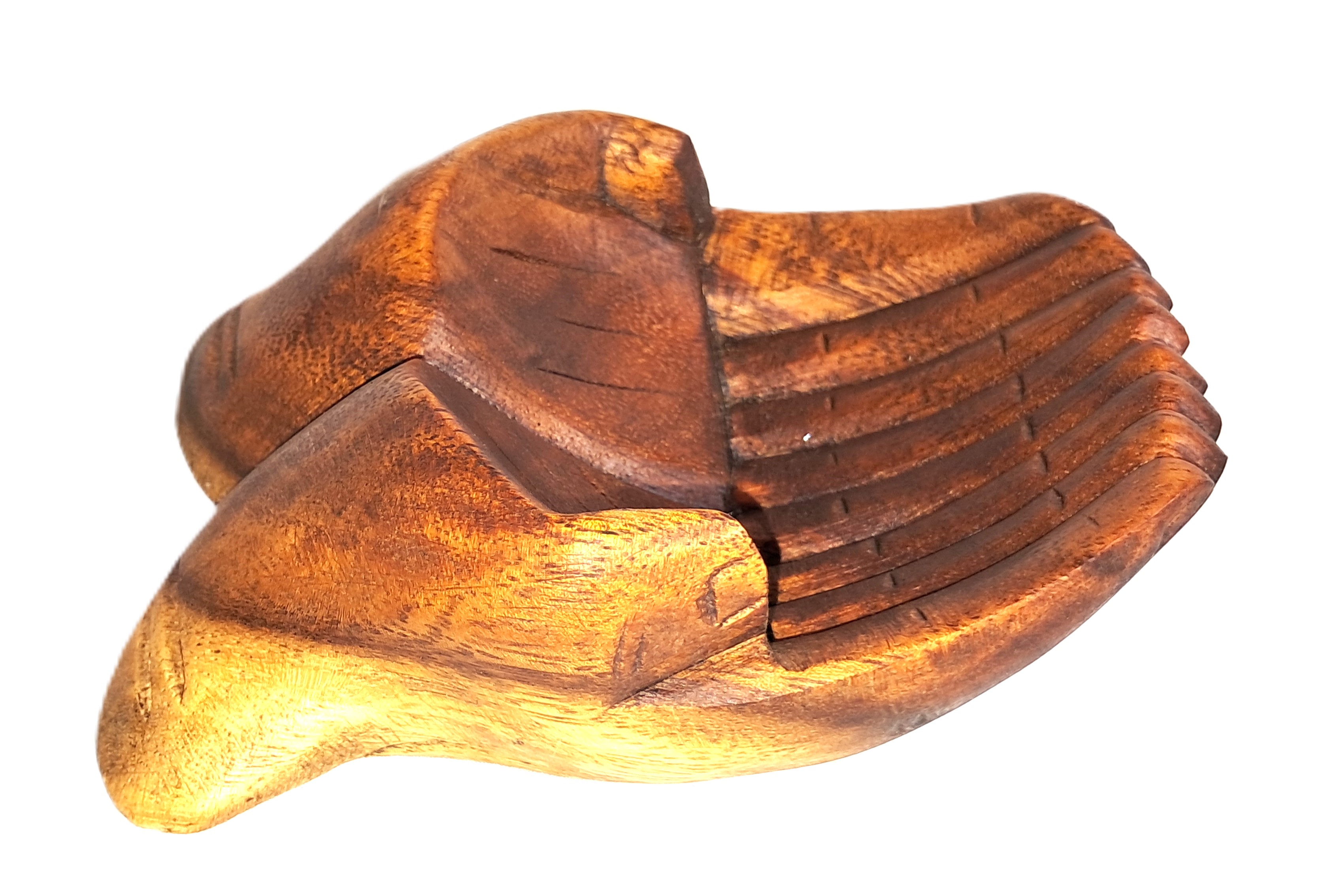 Hands bowl, wood sculpture (hnds6)