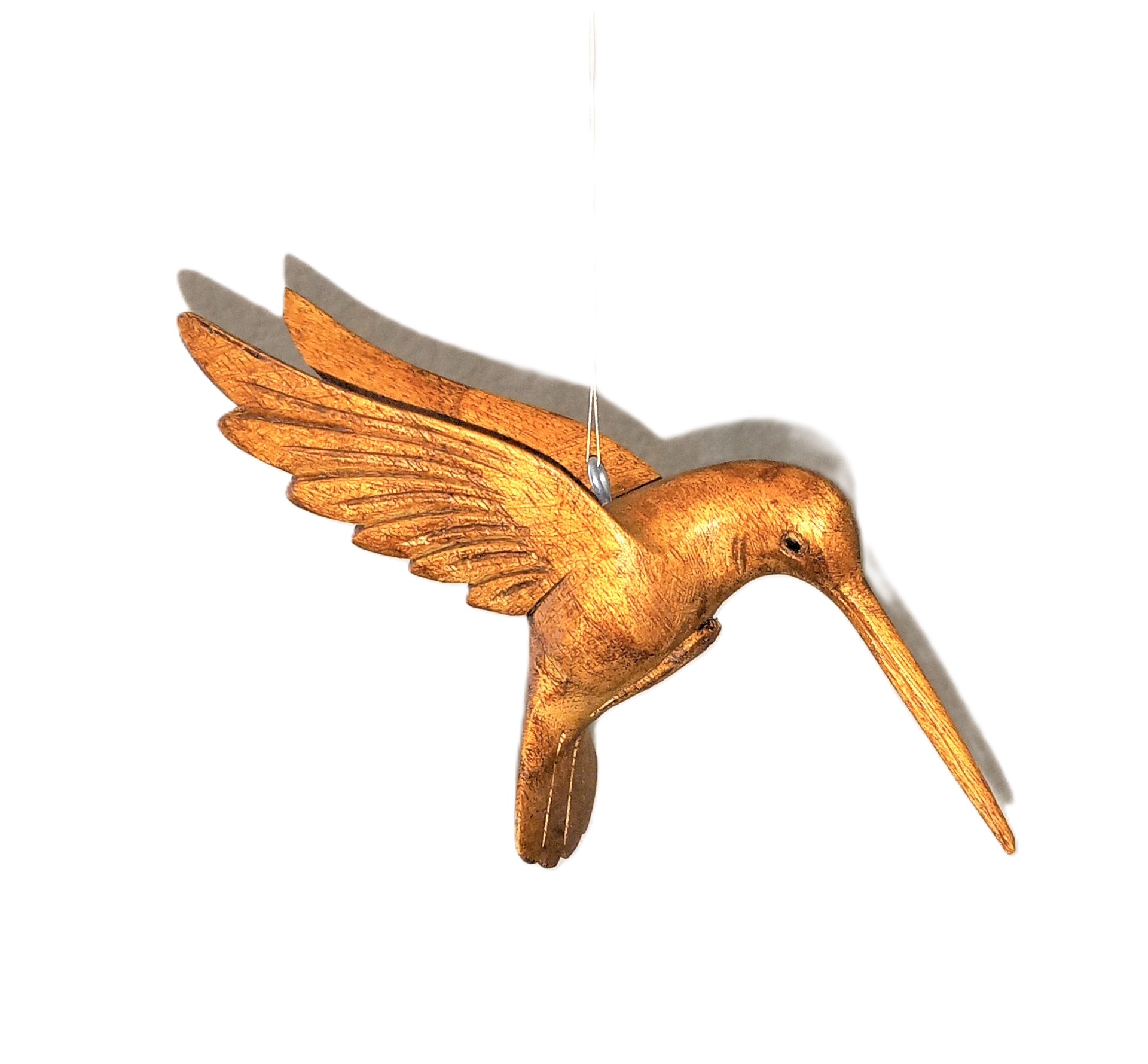 Hummingbird wood carving.