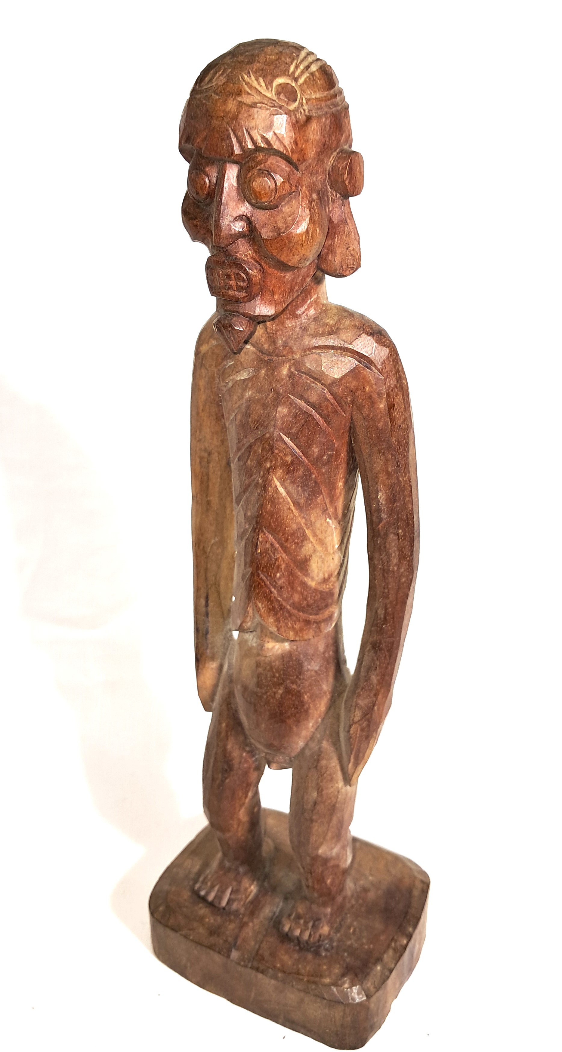 Shaman, medicine man, wood carving.