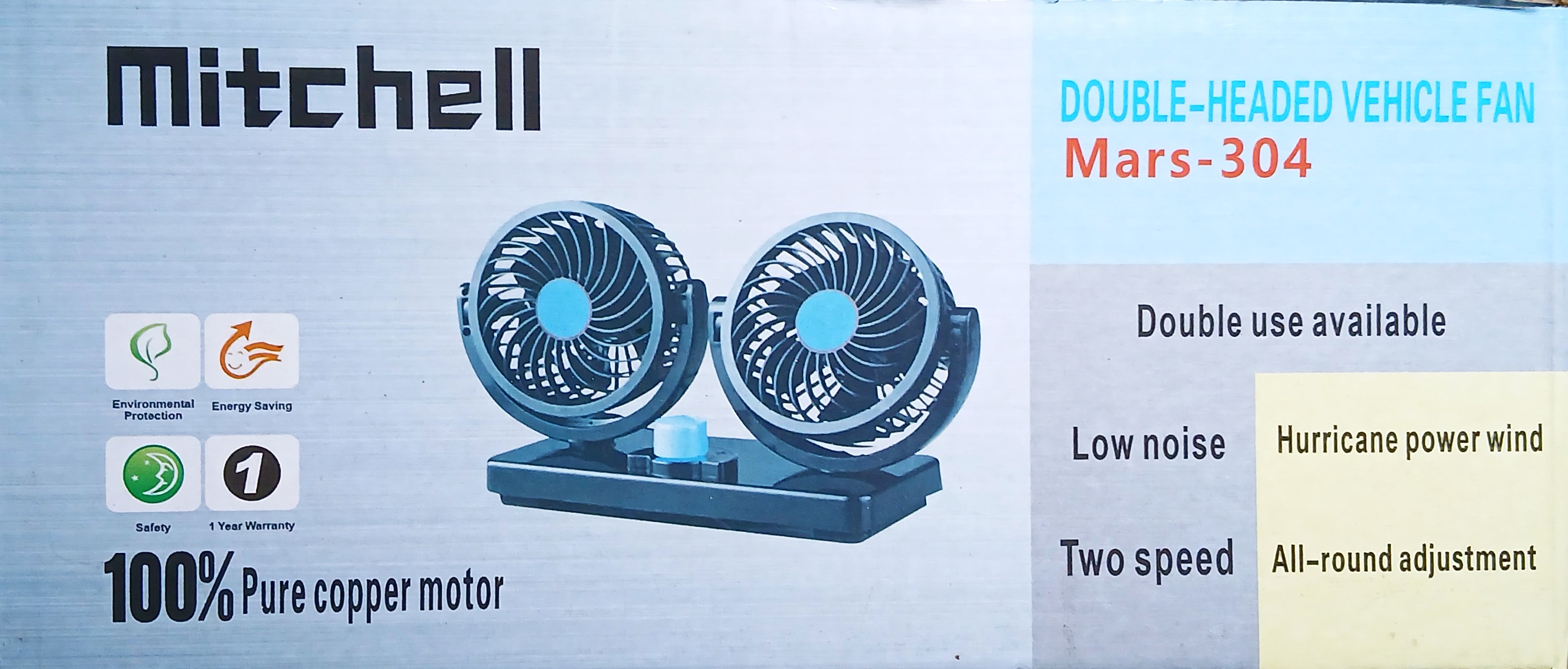 Double-Headed Vehicle Portable Fan
