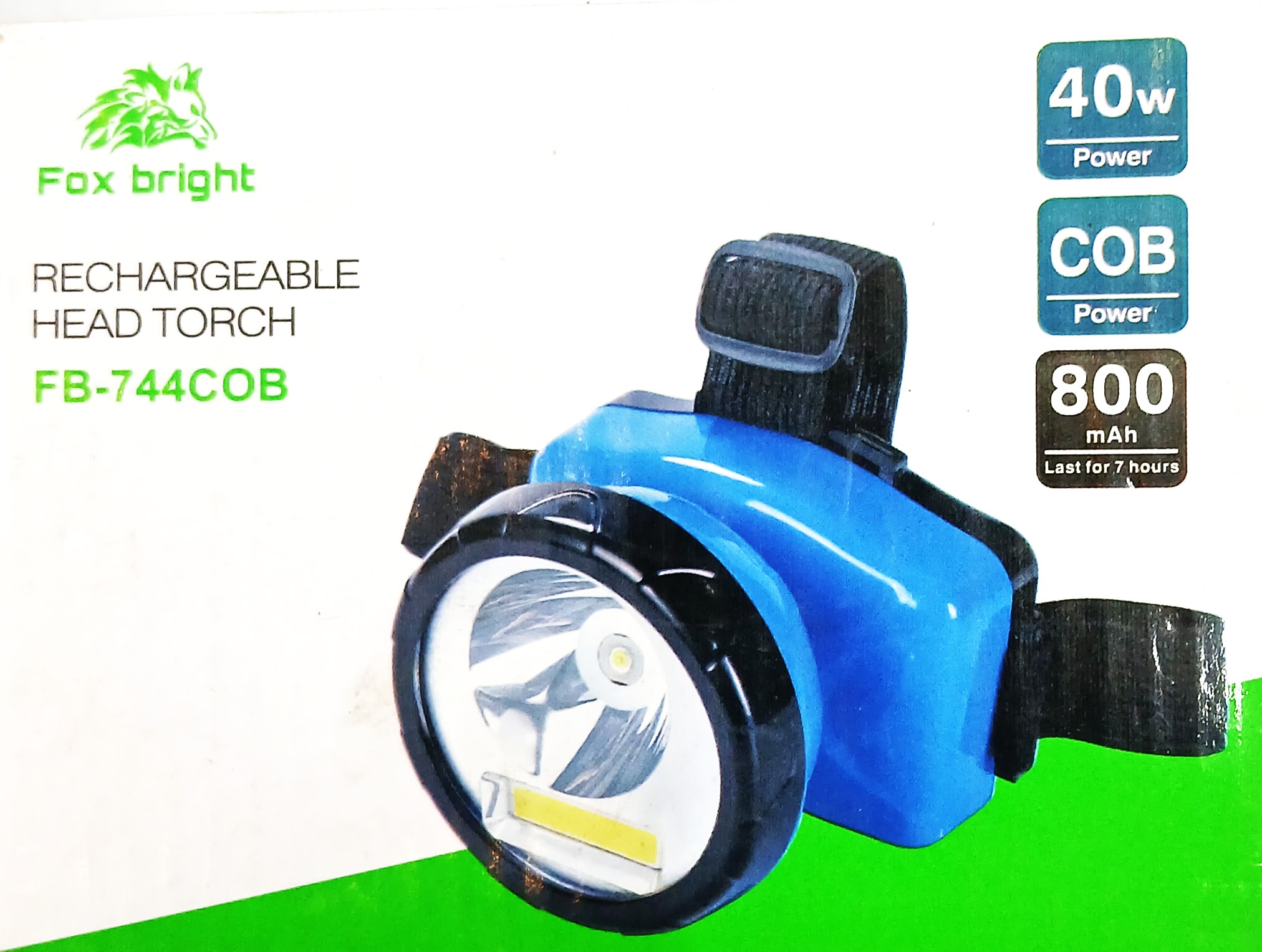 FOX BRIGHT RECHARGEABLE HEAD TORCH