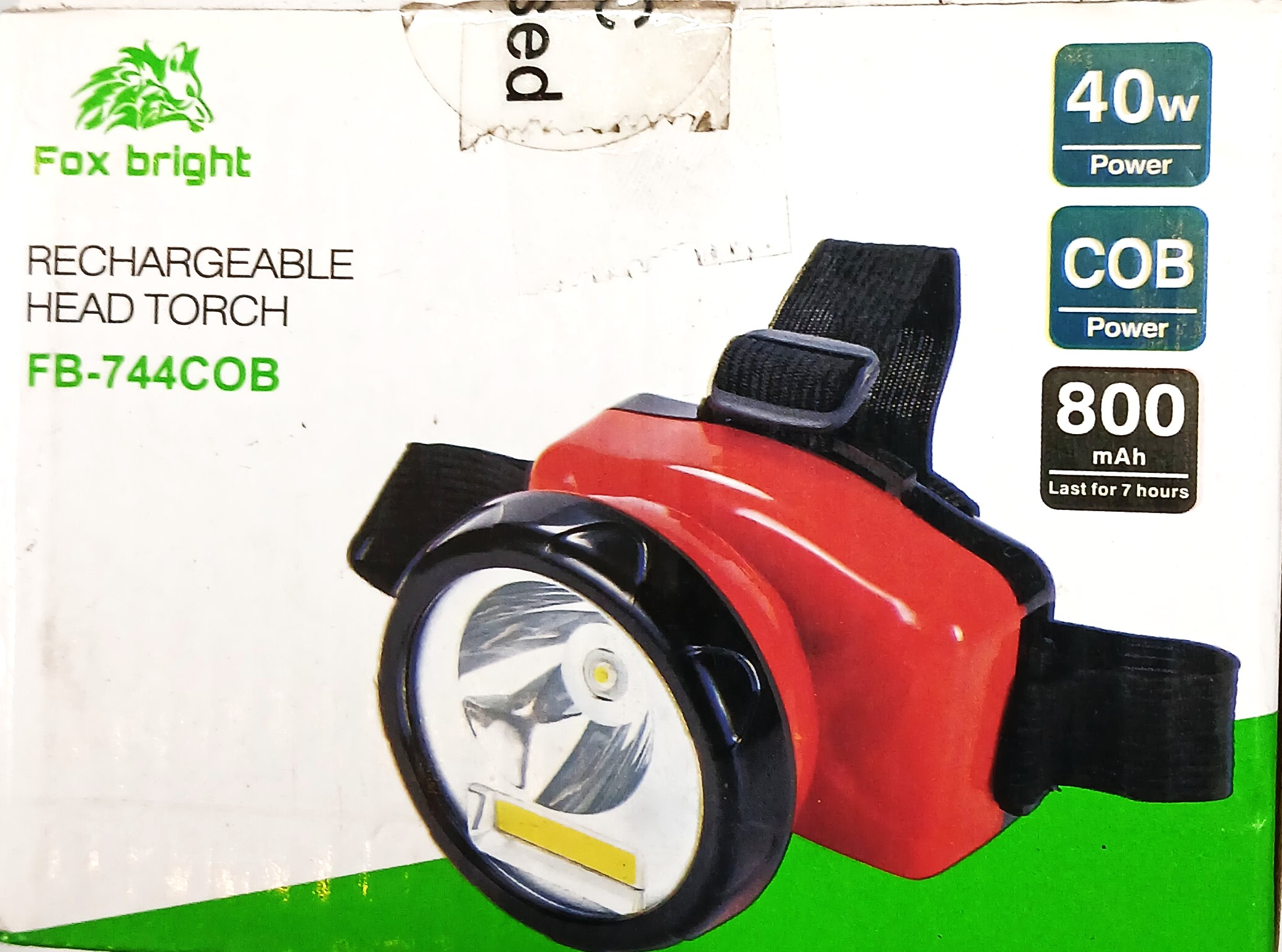 FOX BRIGHT RECHARGEABLE HEAD TORCH 