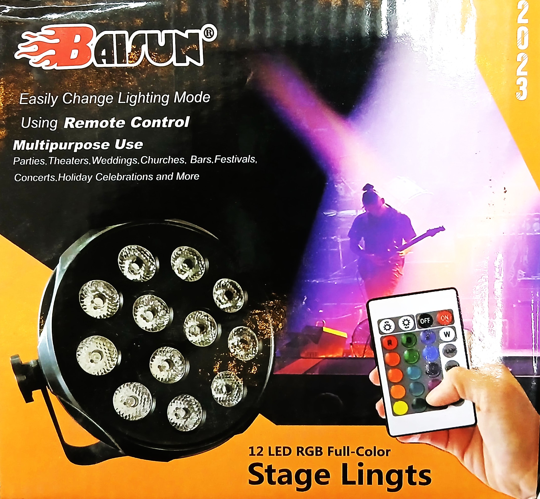 BAISUN STAGE LINGTS 12 LED RGB FULL COLOR