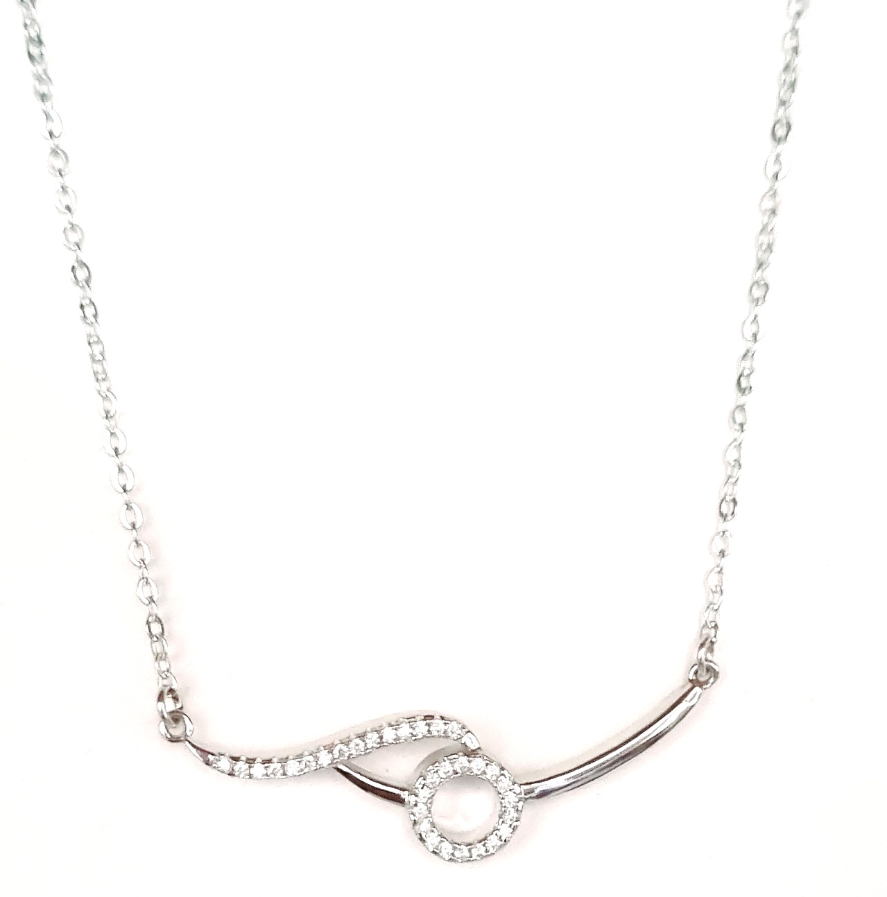 SWARN SILVER 925 Sterling Silver Cubic Zirconia Stone Pendant Necklace With Chain Gift For Girls With Certificate Of Authenticity