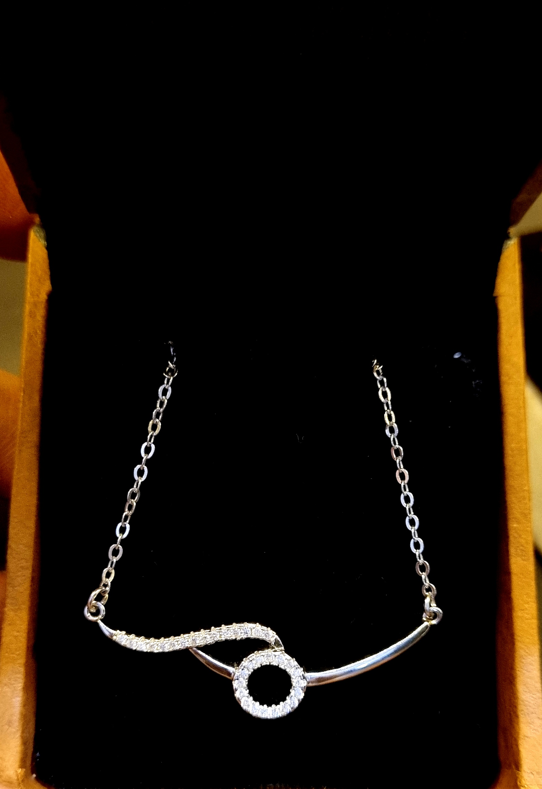 SWARN SILVER 925 Sterling Silver Cubic Zirconia Stone Pendant Necklace With Chain Gift For Girls With Certificate Of Authenticity