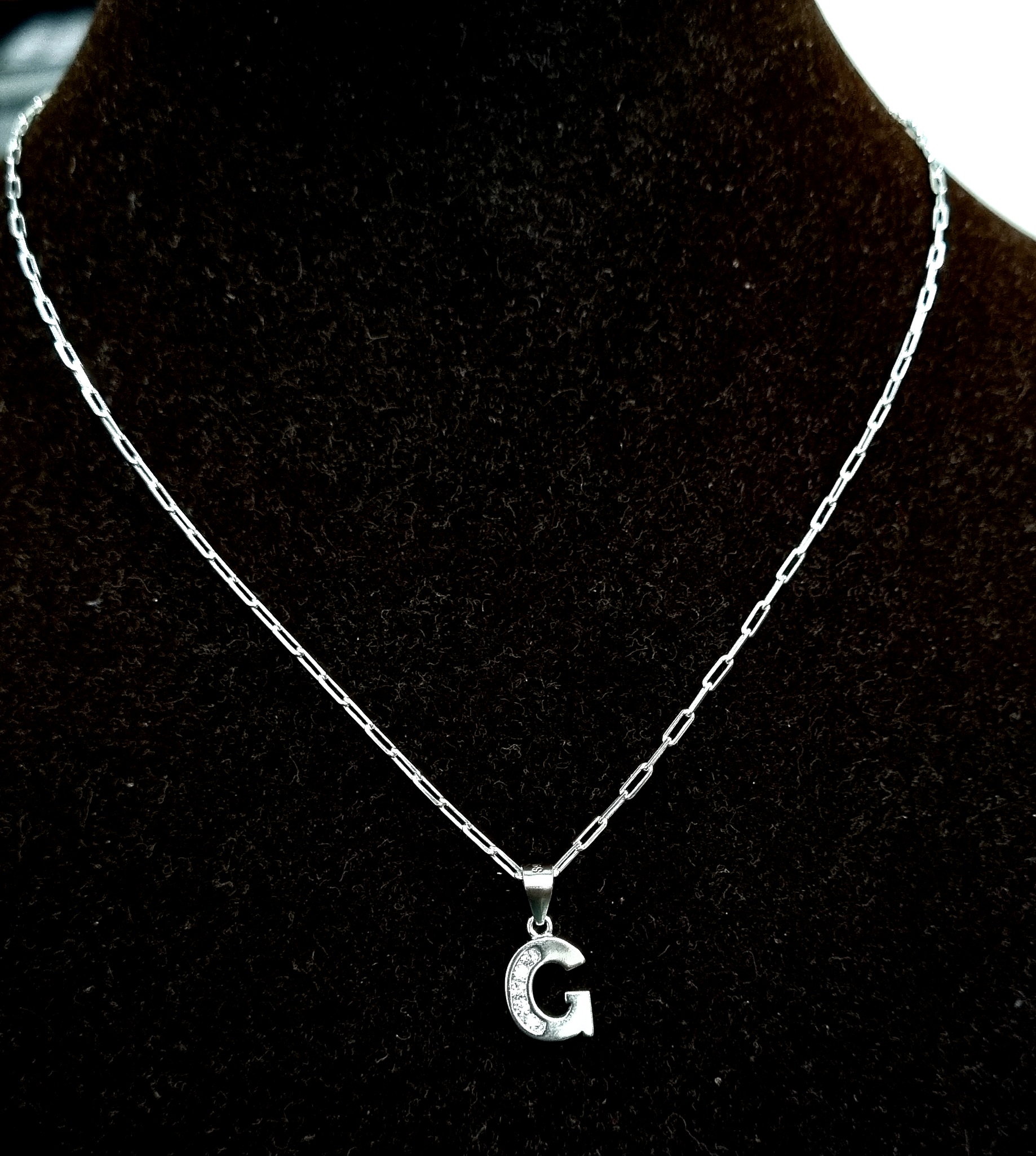 25 Sterling Silver G Letter Name Pendant Chain Necklace for girls | Gift For Girls | With Certificate Of Authenticity