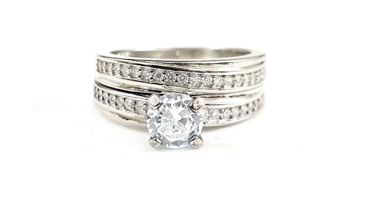 925 Sterling Silver 2 Rings (Solitaire & Simple) Ring, Gift For Girls, With Certificate of Authenticity